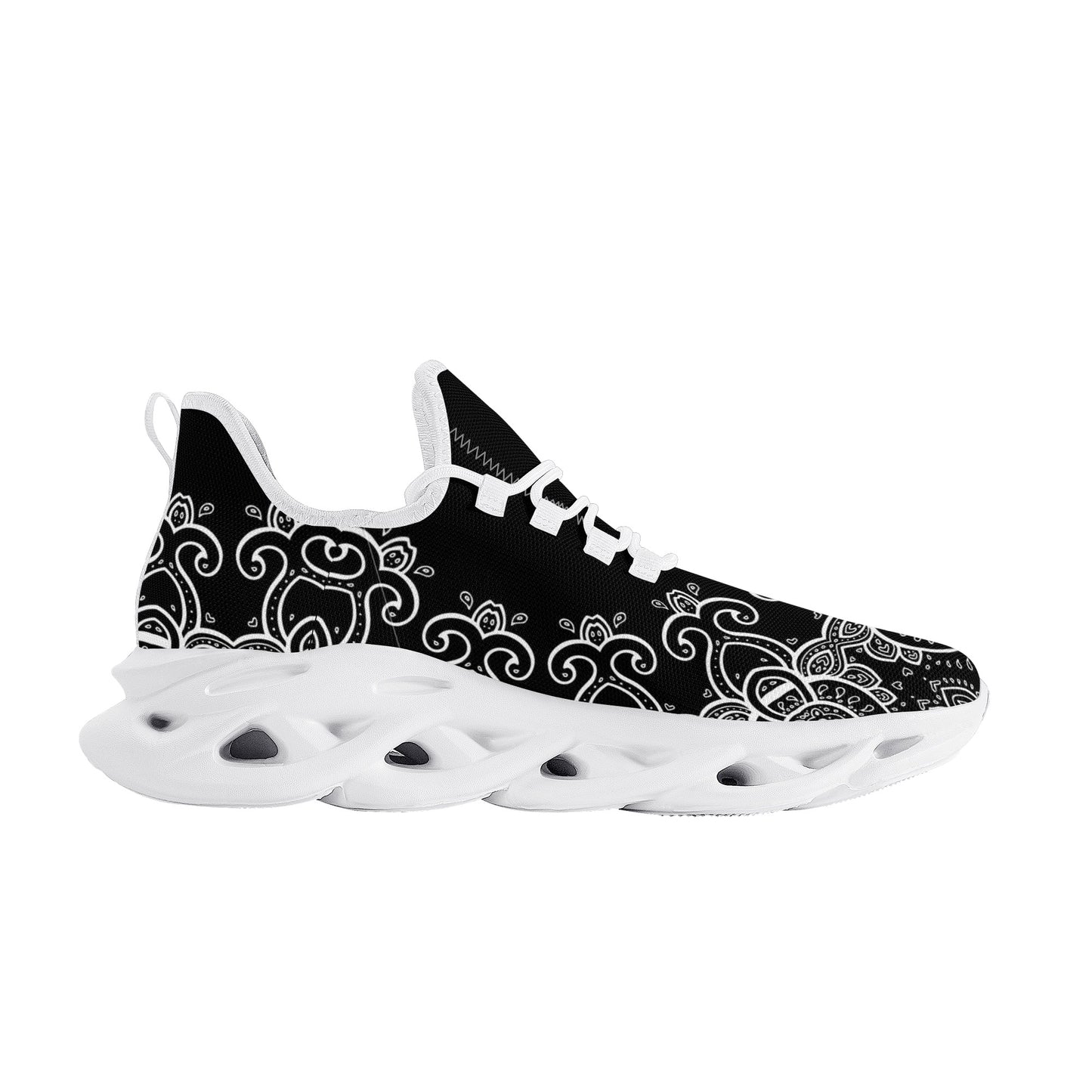 Black Sneakers with White Swirls