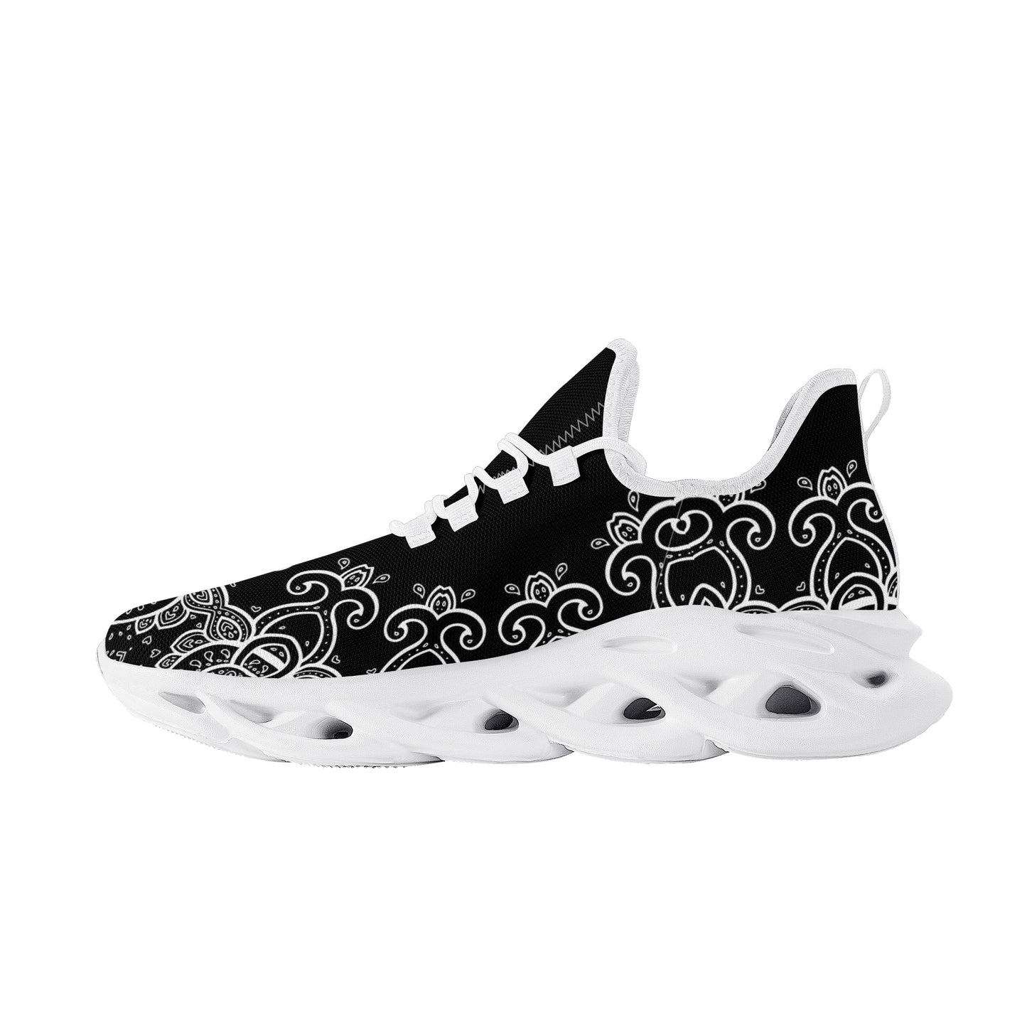 Black Sneakers with White Swirls