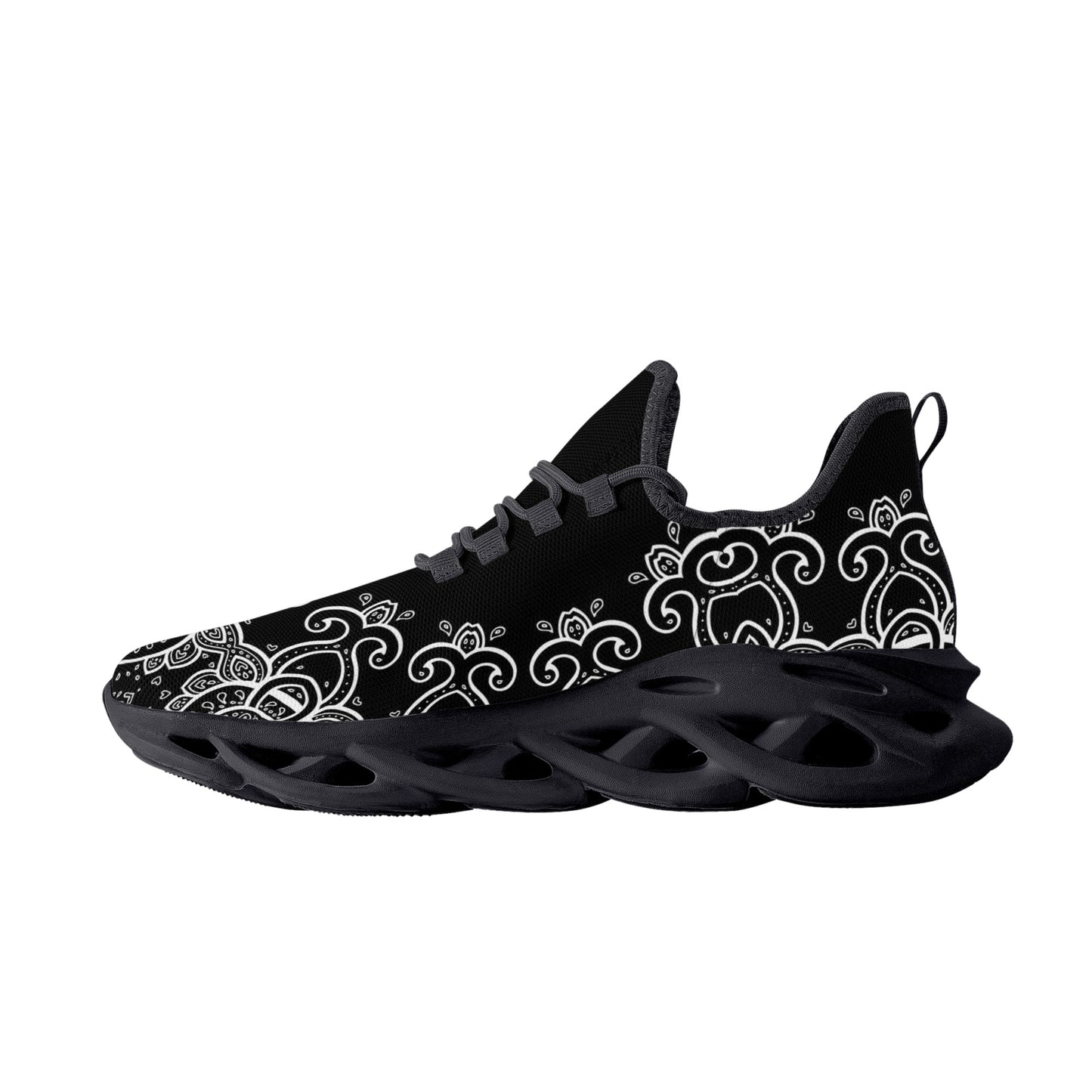 Black Sneakers with White Swirls