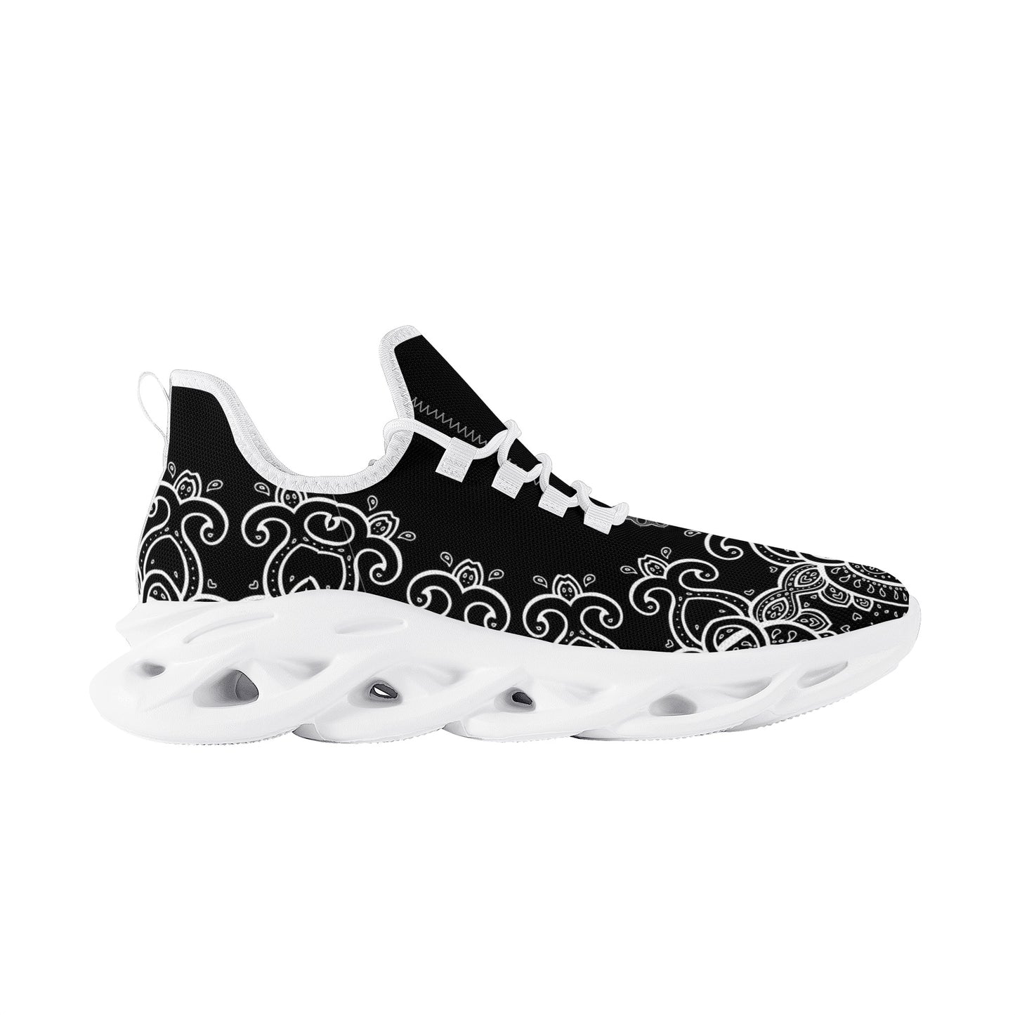 Black Sneakers with White Swirls