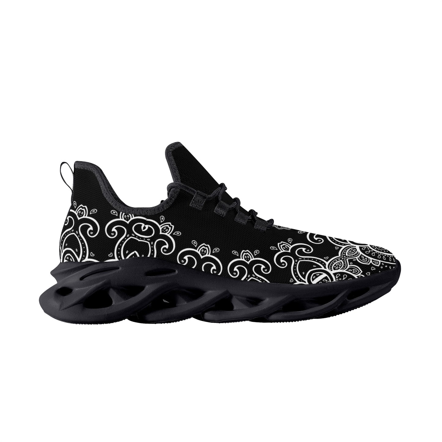 Black Sneakers with White Swirls