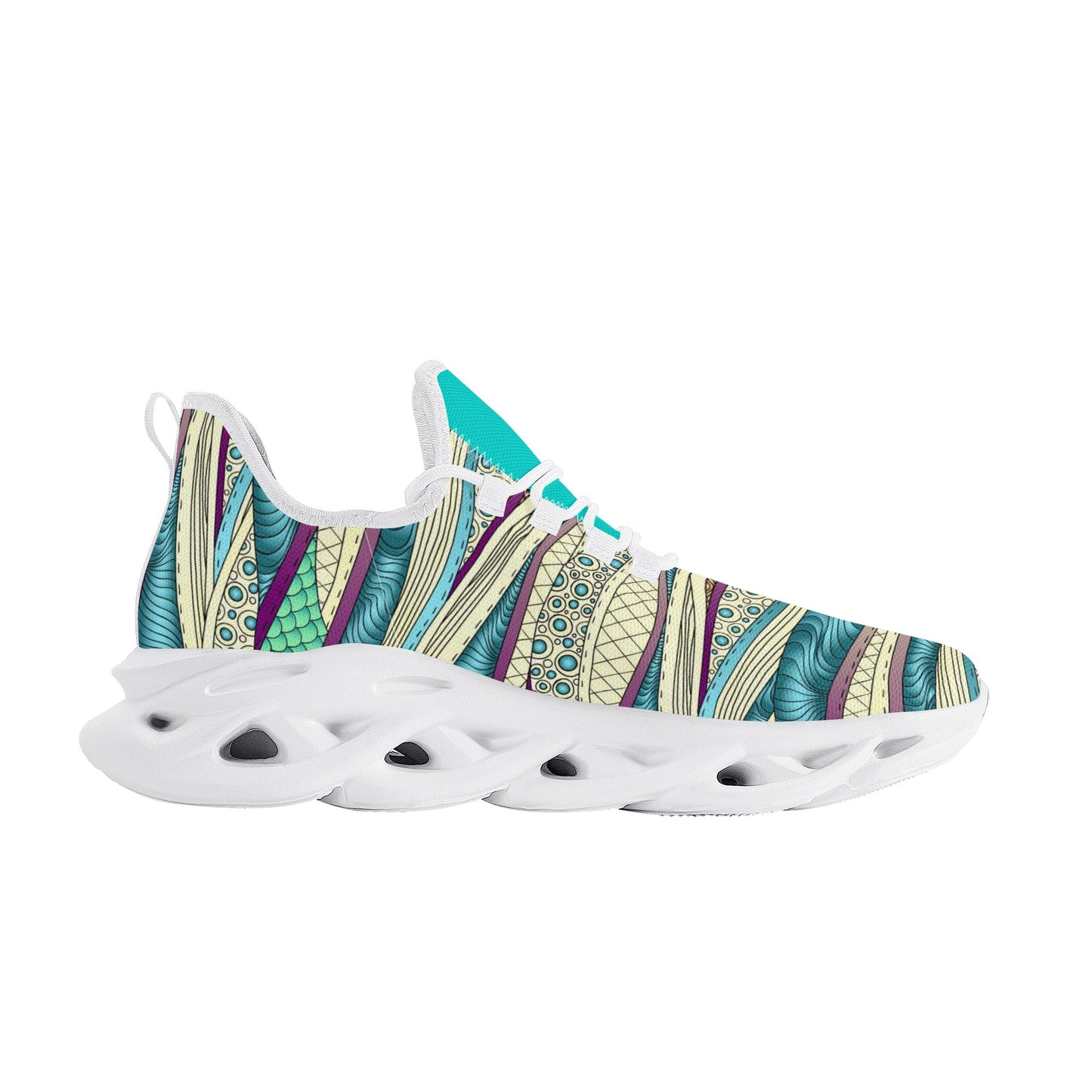 Green Colorful Patterned Sneakers Design