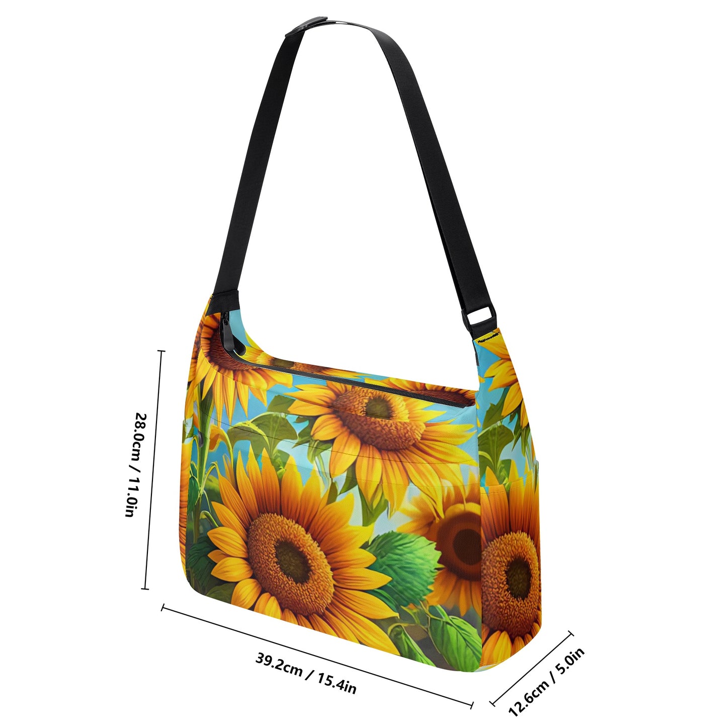 Golden Sunflower Fields Shoulder Bag