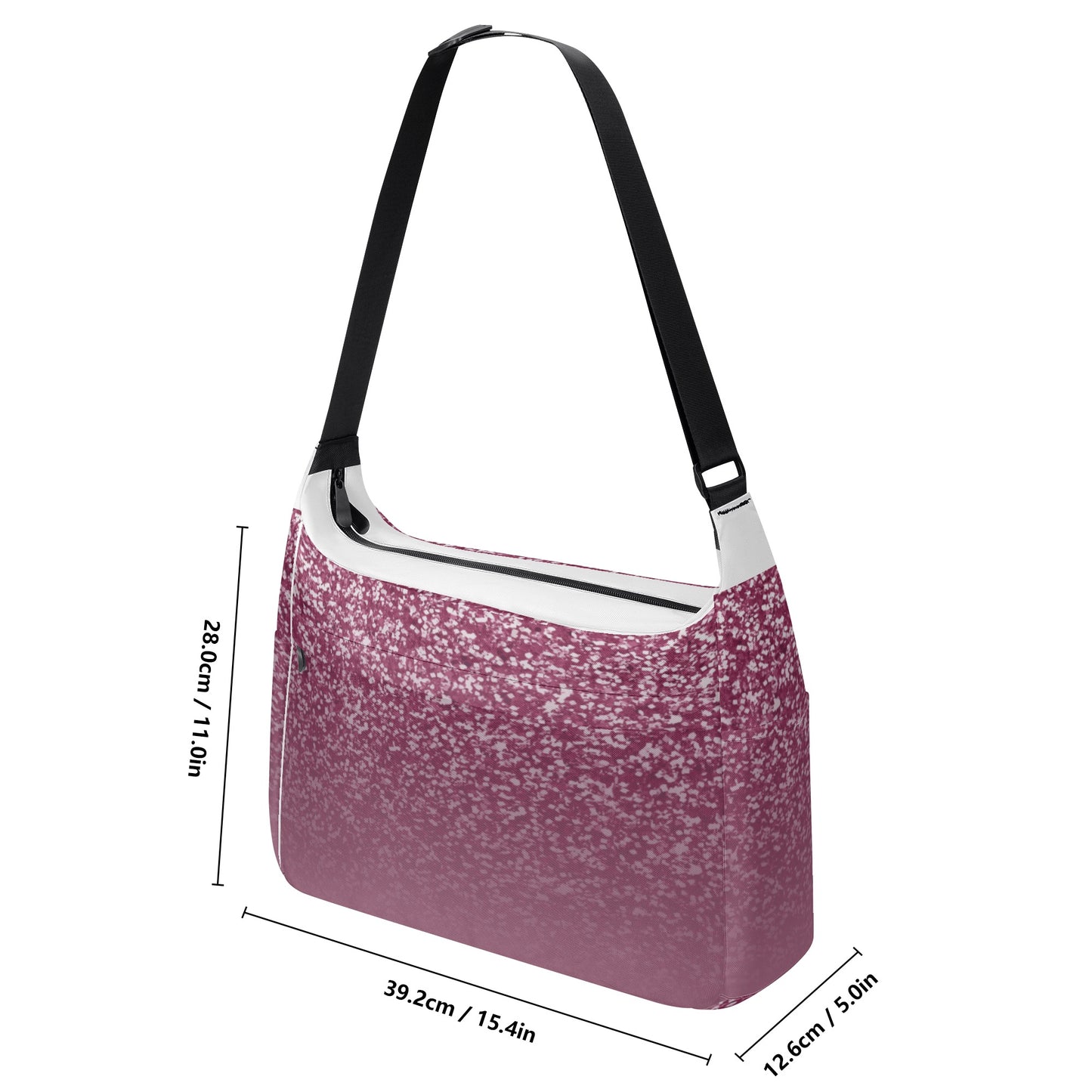 Blush Sparkle Textured Shoulder Bag