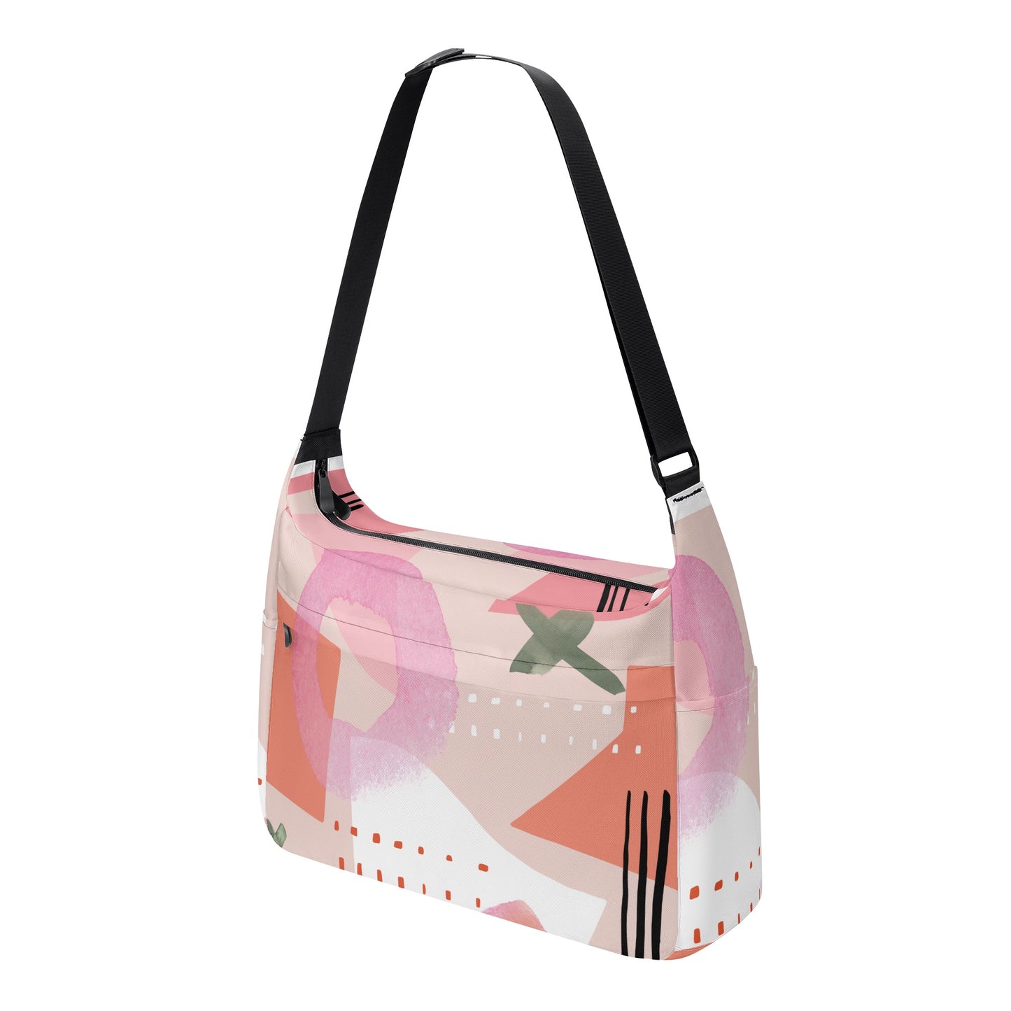 Modern Art Blush Abstract Shoulder Bag