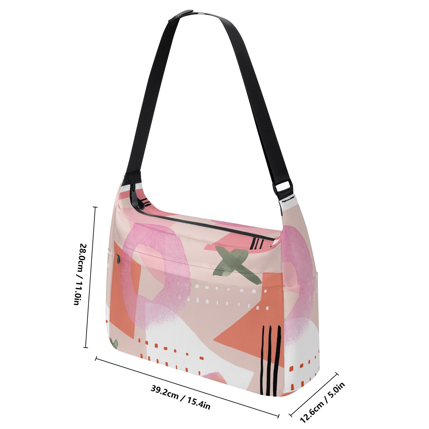 Modern Art Blush Abstract Shoulder Bag