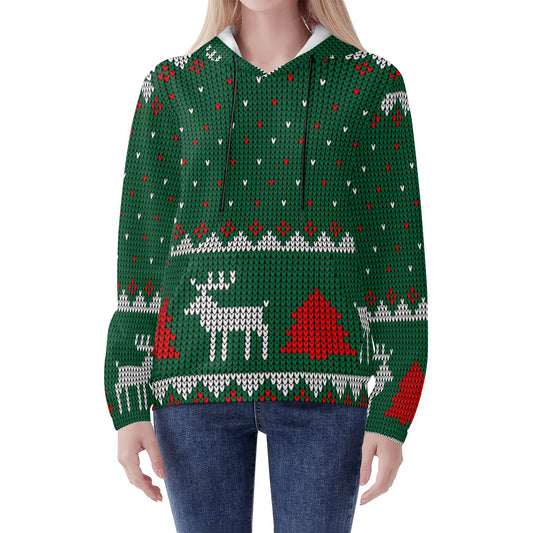 Cozy Reindeer Knit Holiday Hoodie