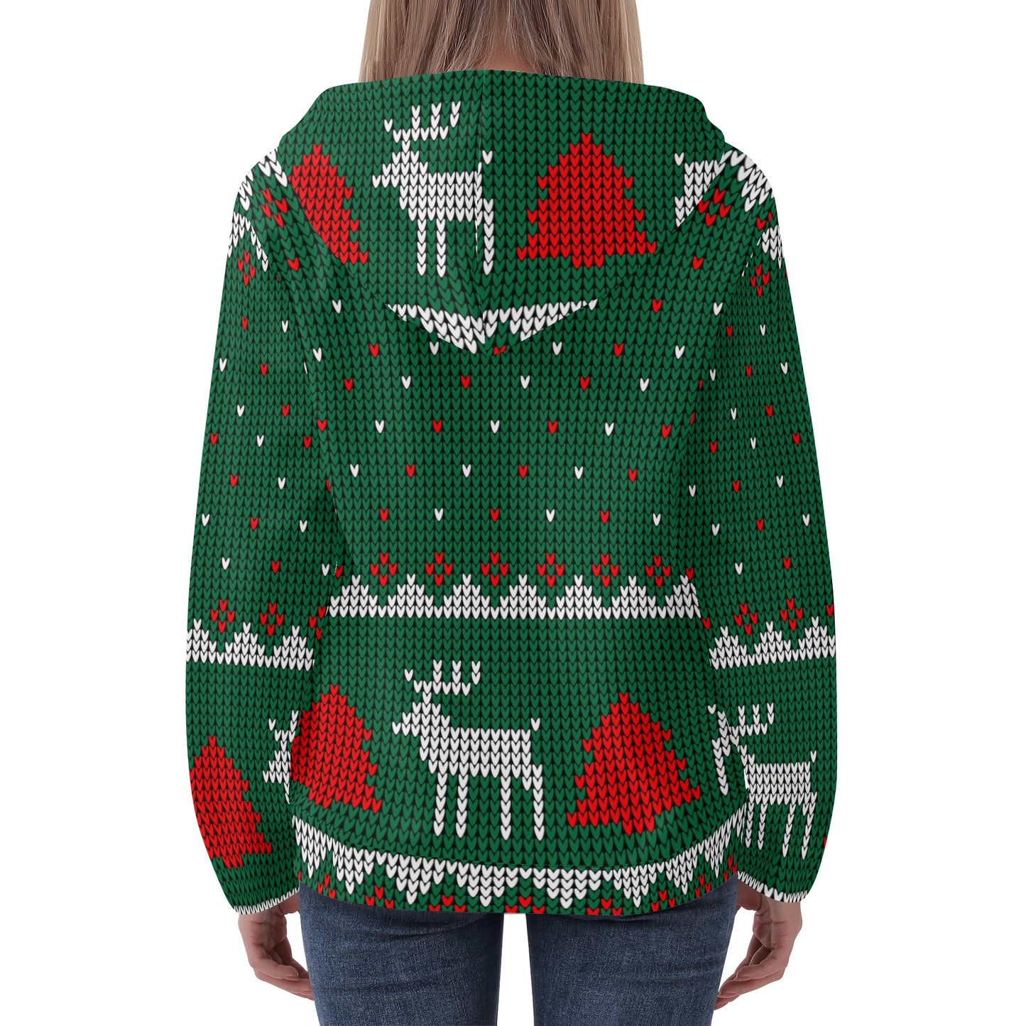 Cozy Reindeer Knit Holiday Hoodie