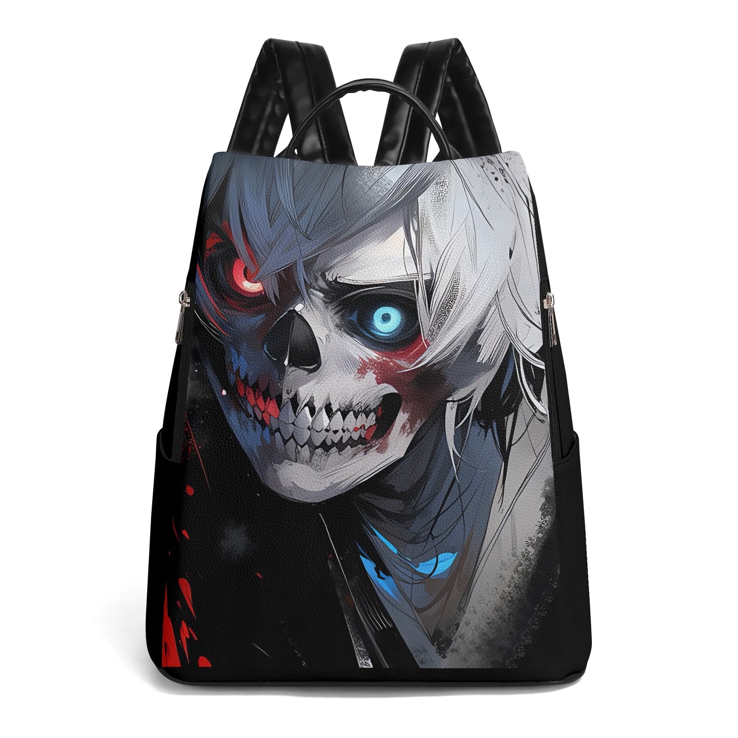 Skull Anime Red and Blue Eyes Anti-theft Backpack