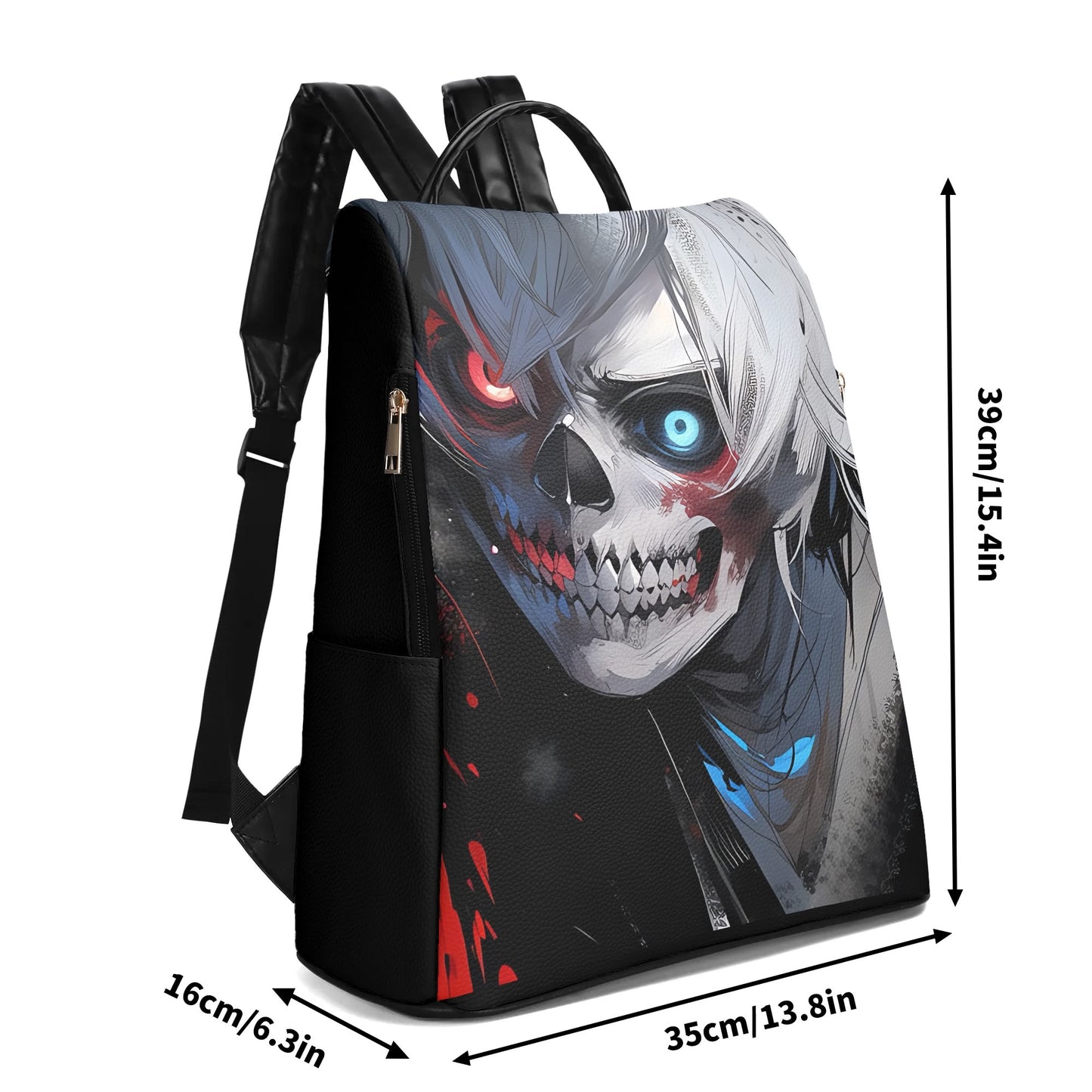 Skull Anime Red and Blue Eyes Anti-theft Backpack