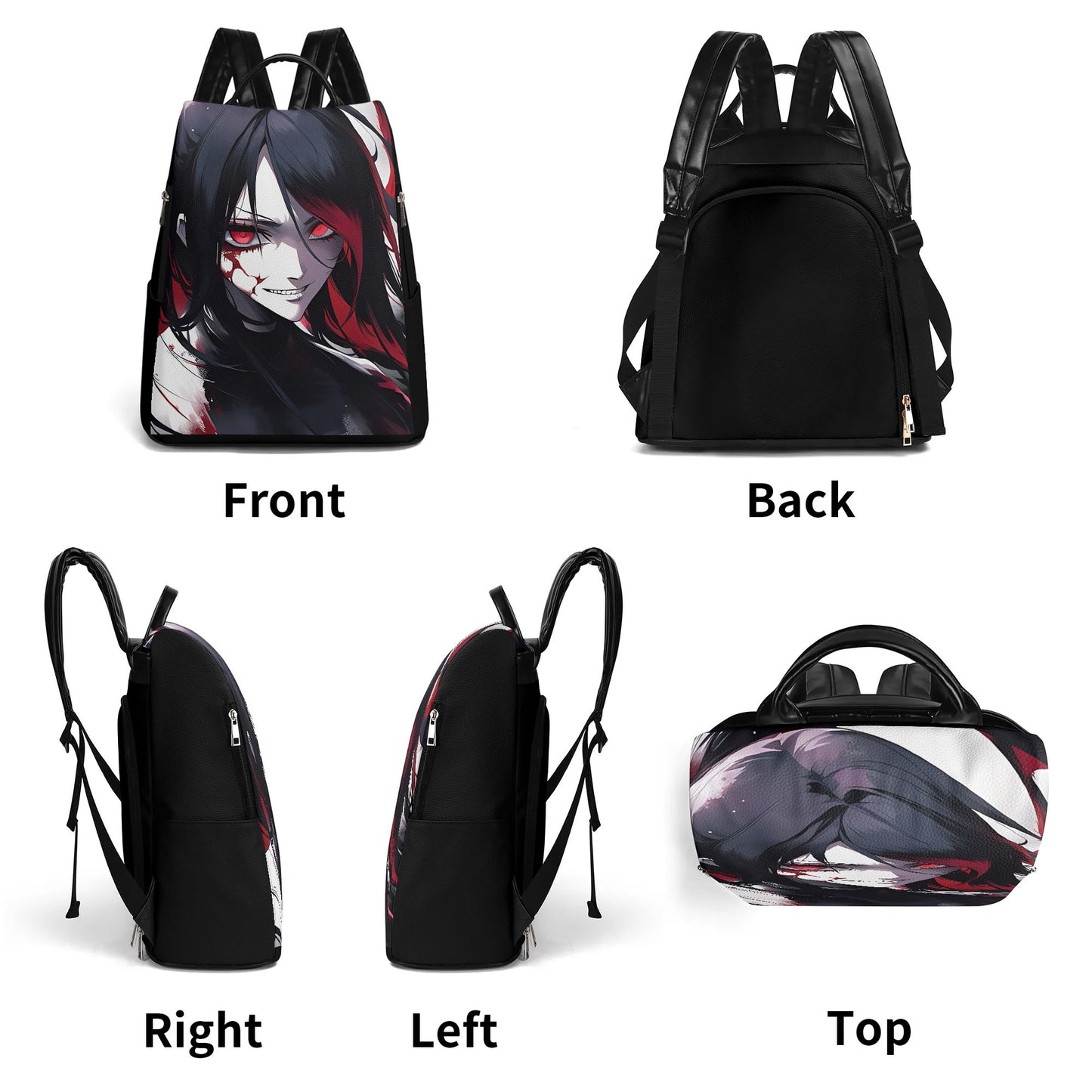 Dark Anime Red Eyes Anti-theft Backpack