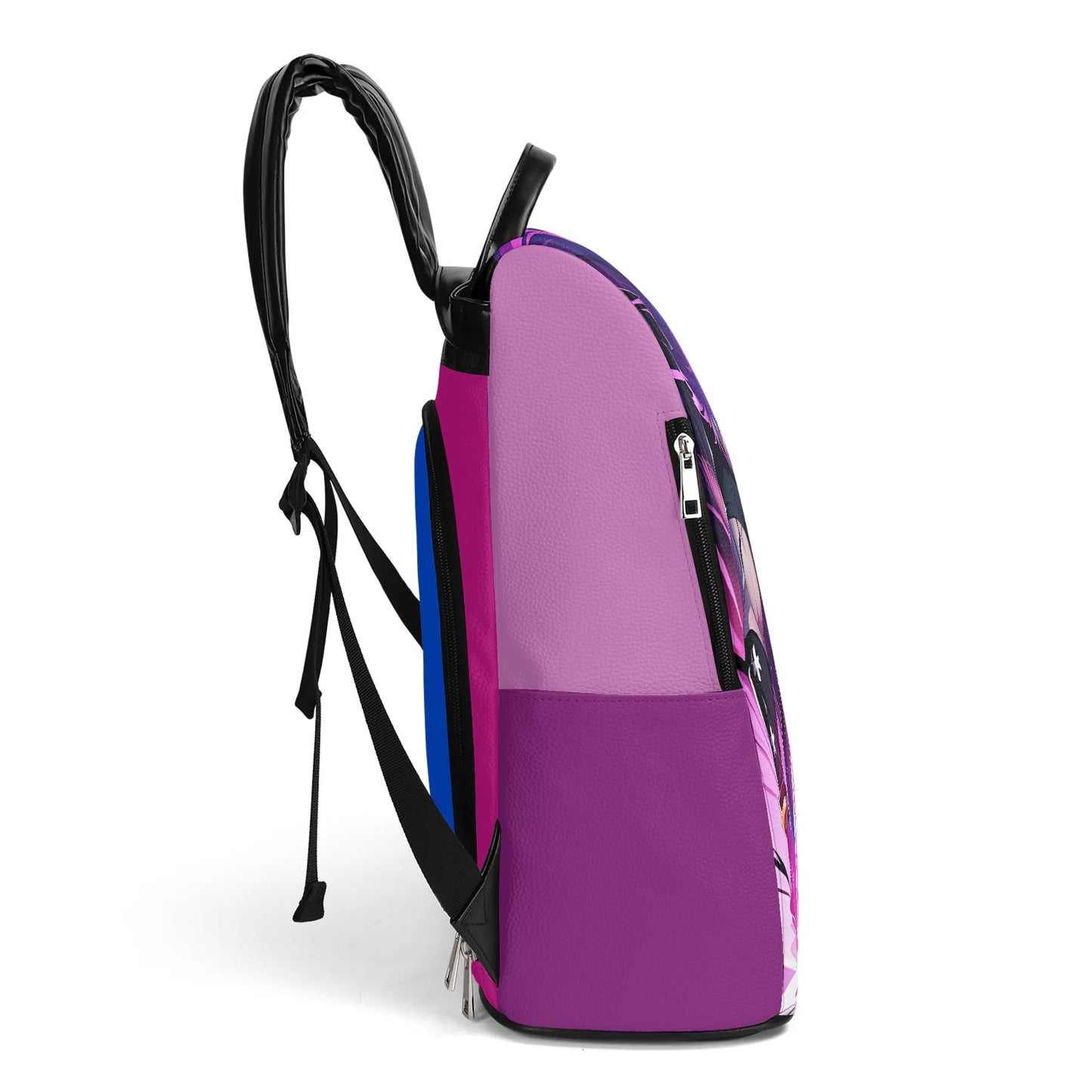 Purple Anime Action Anti-theft Backpack