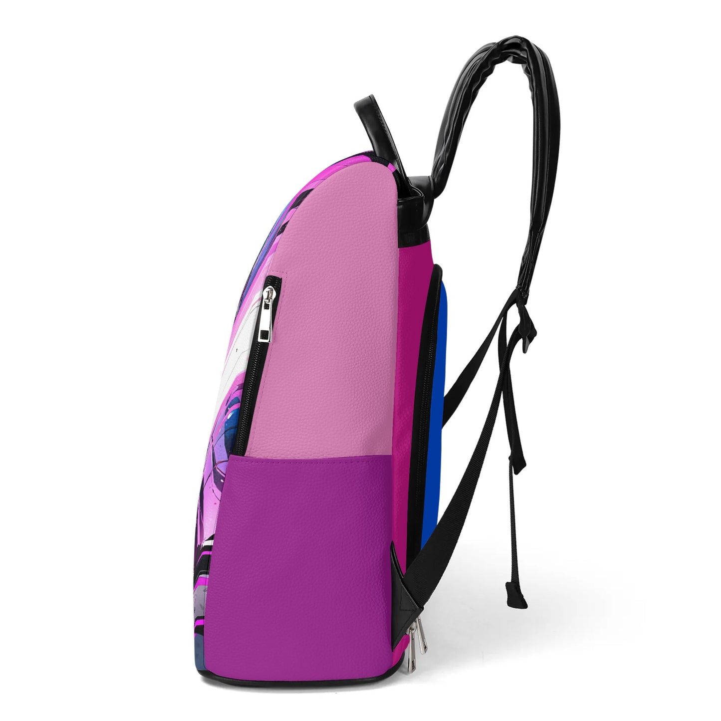 Purple Anime Action Anti-theft Backpack