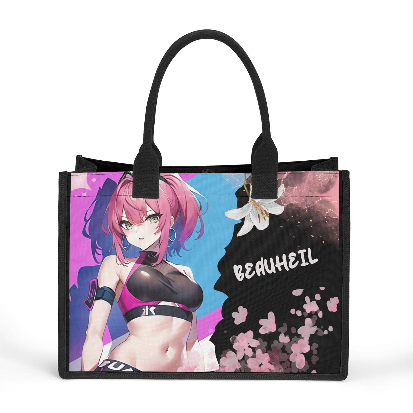 Beauheil Cherry Blossom Rebel Canvas Tote Bag（3 layers）