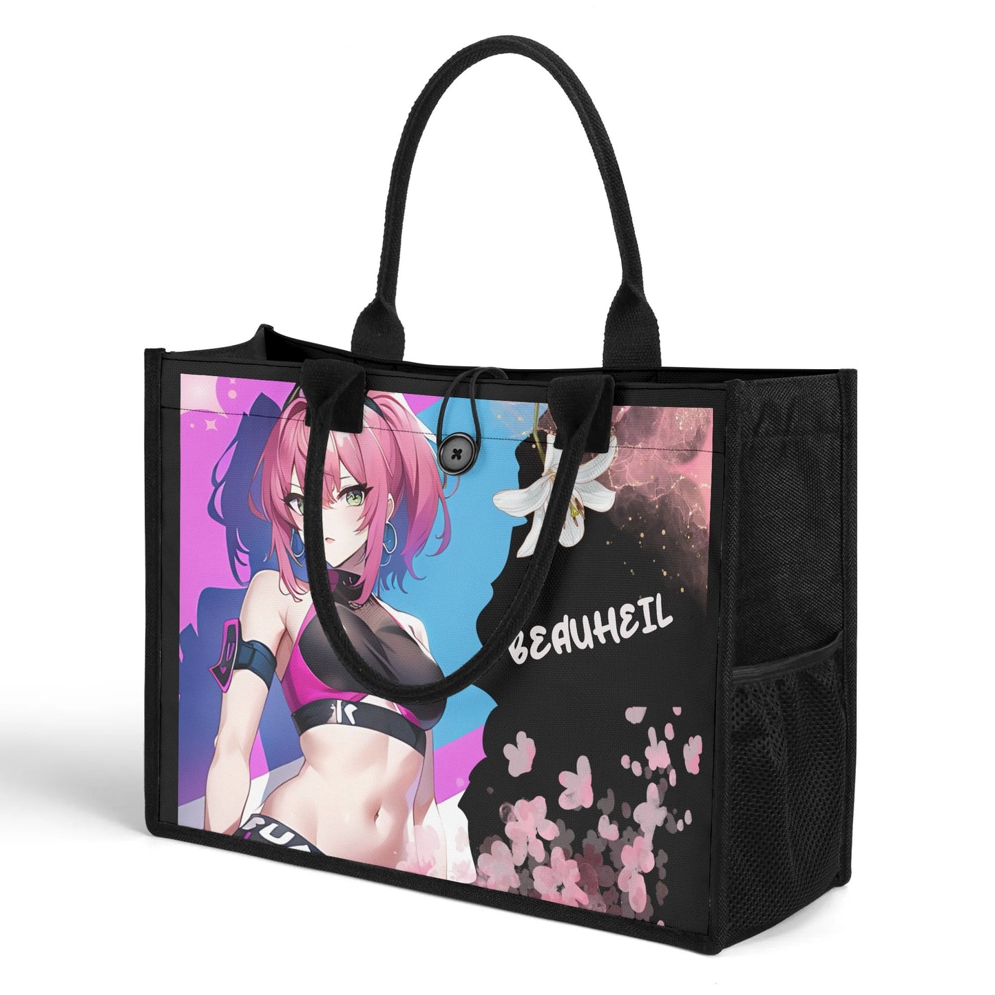 Beauheil Cherry Blossom Rebel Canvas Tote Bag（3 layers）