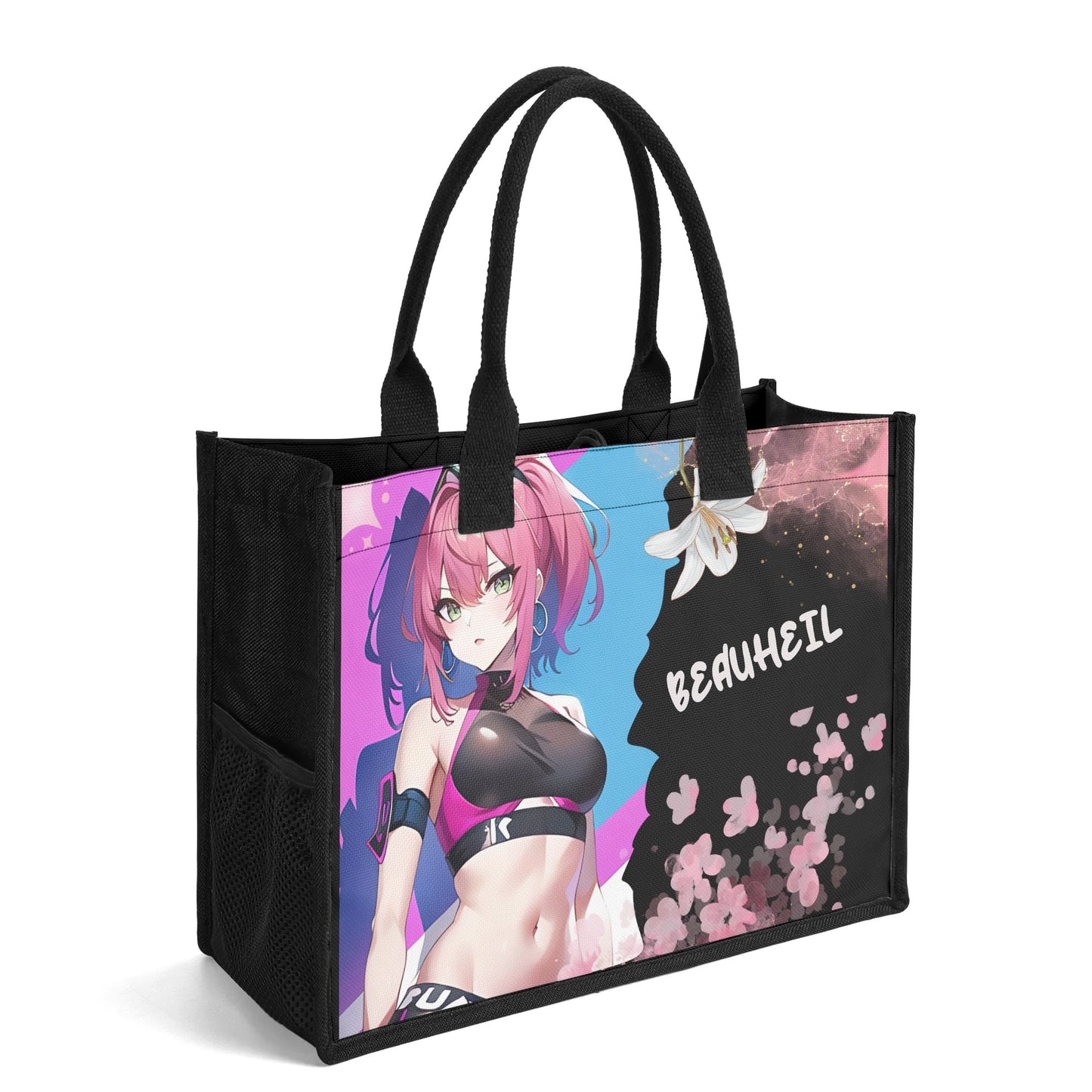 Beauheil Cherry Blossom Rebel Canvas Tote Bag（3 layers）