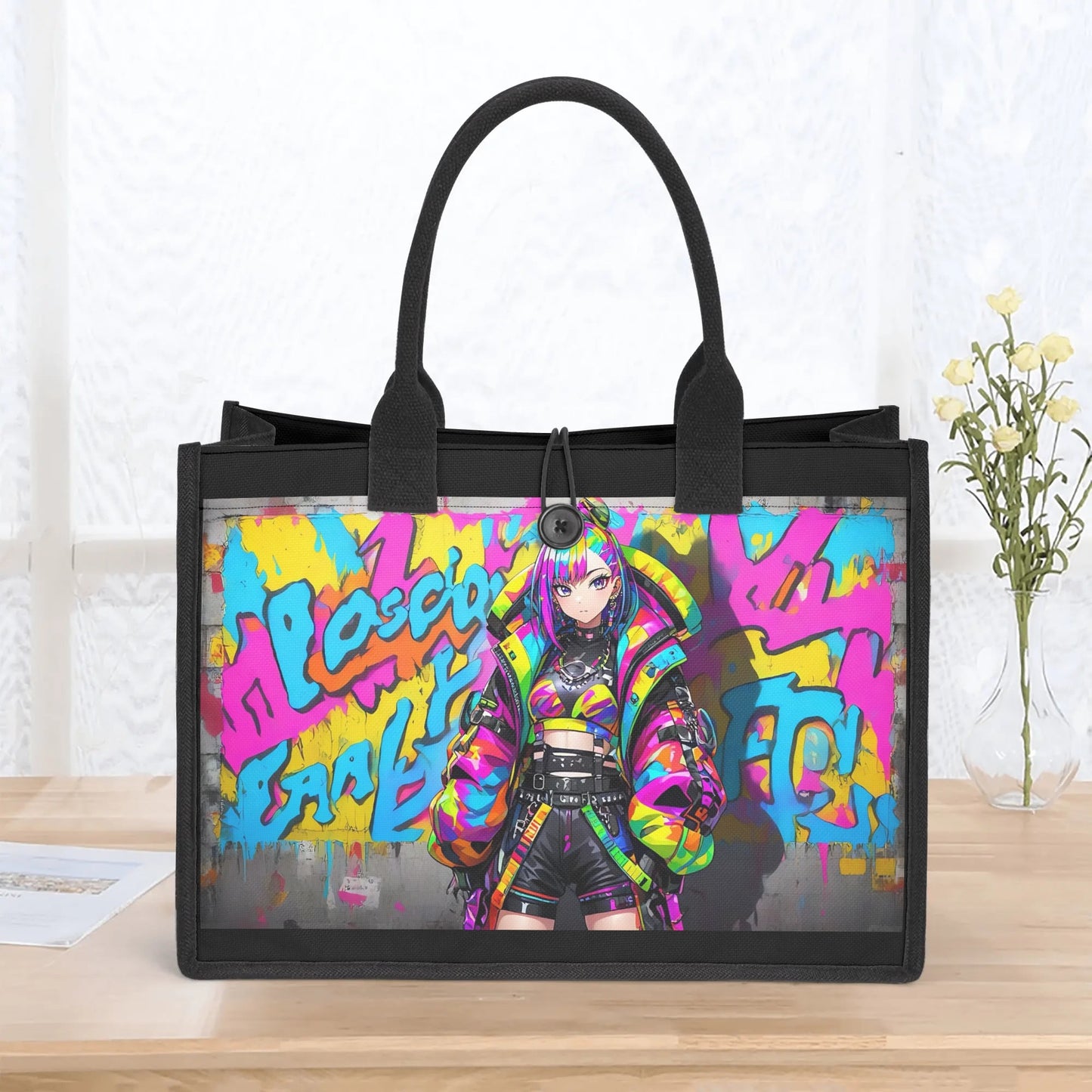 Beauheil Neon Warrior  Canvas Tote Bag（3 layers）