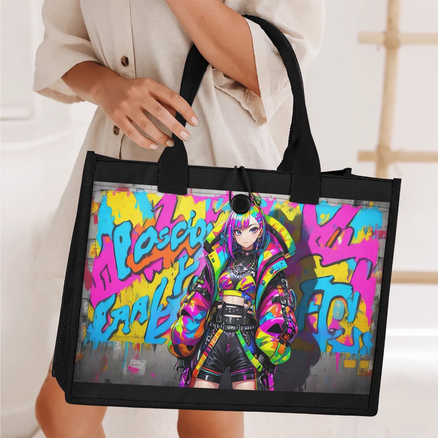 Beauheil Neon Warrior  Canvas Tote Bag（3 layers）