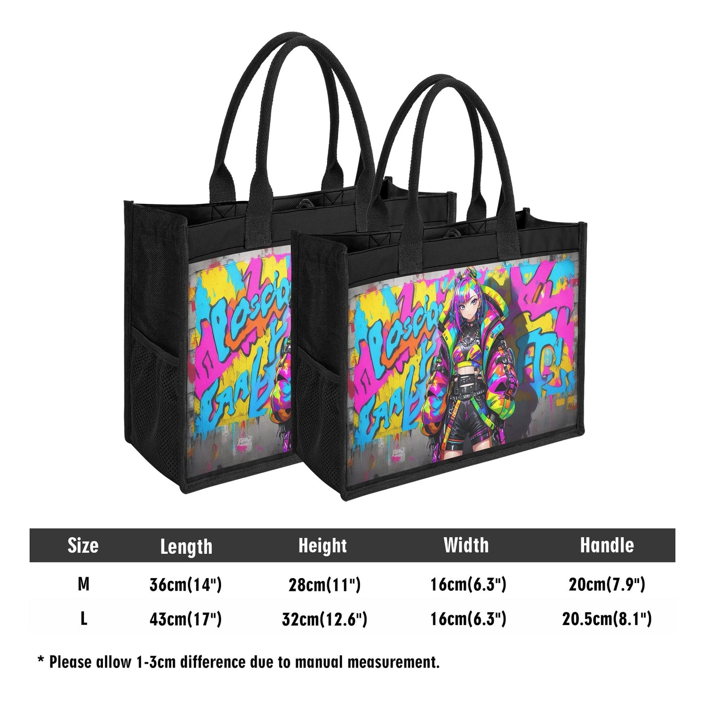 Beauheil Neon Warrior  Canvas Tote Bag（3 layers）