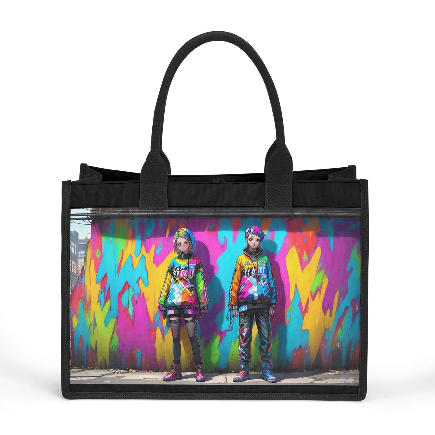 Beauheil Graffiti Vibe Canvas Tote Bag（3 layers）