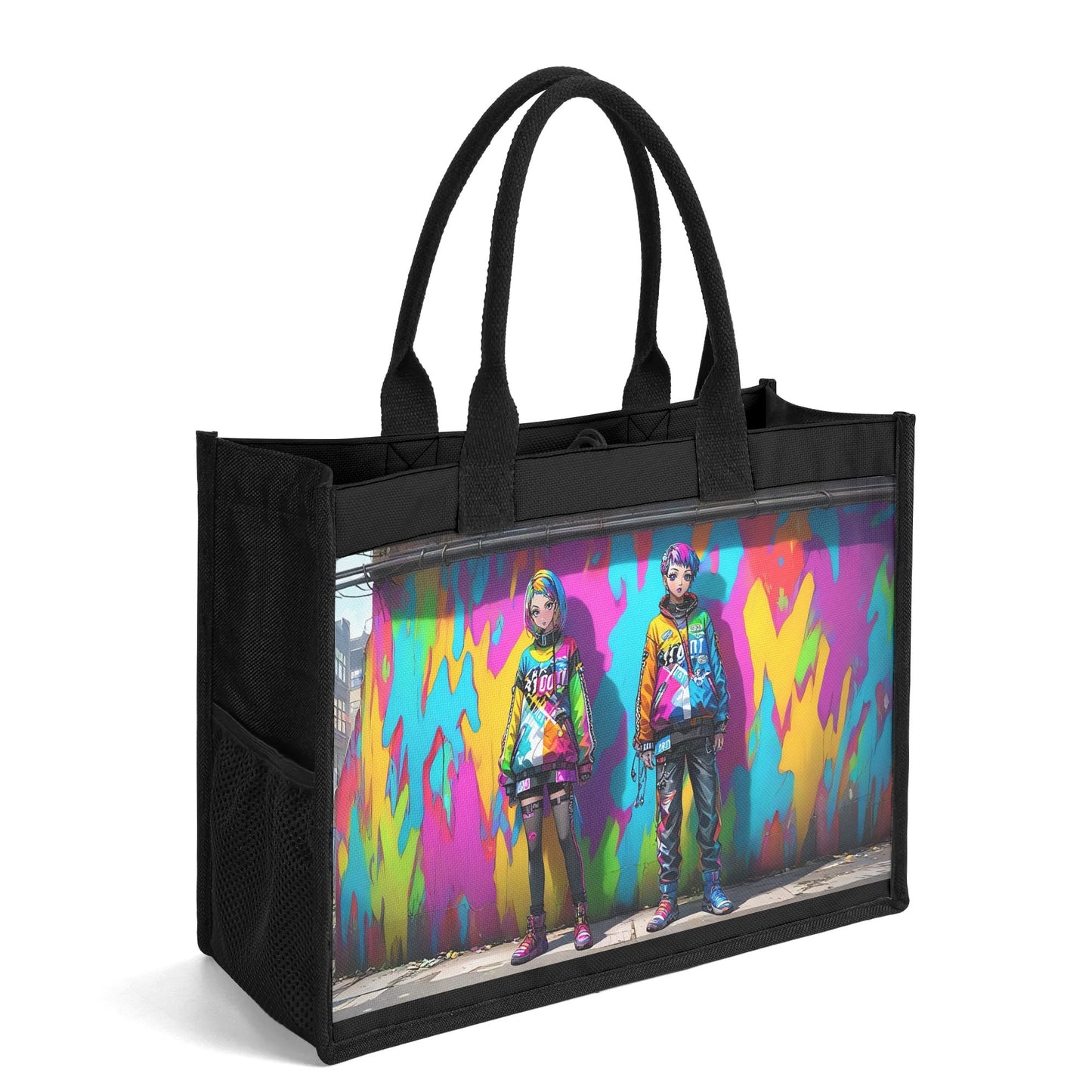 Beauheil Graffiti Vibe Canvas Tote Bag（3 layers）