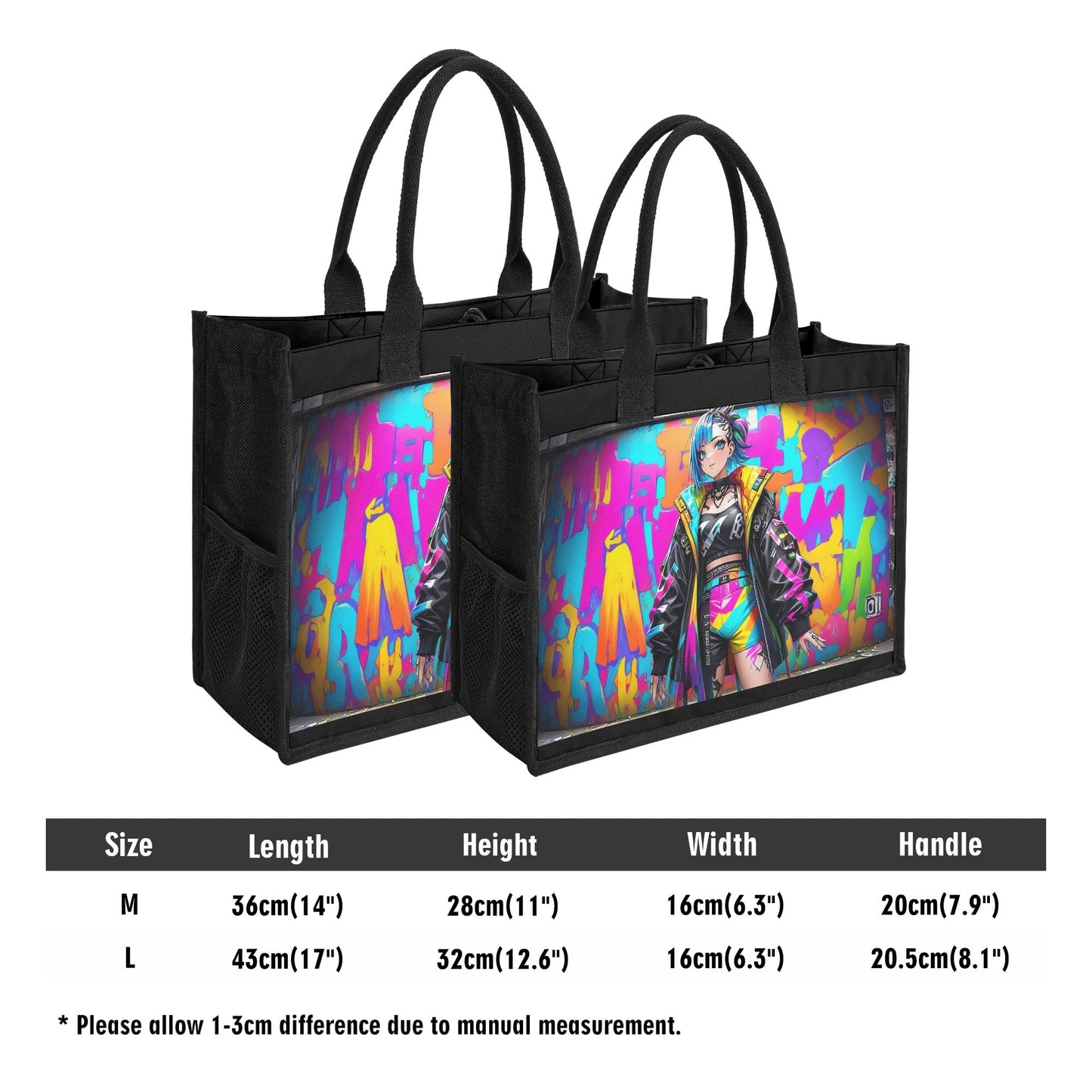 Beauheil Urban Neon Canvas Tote Bag（3 layers）