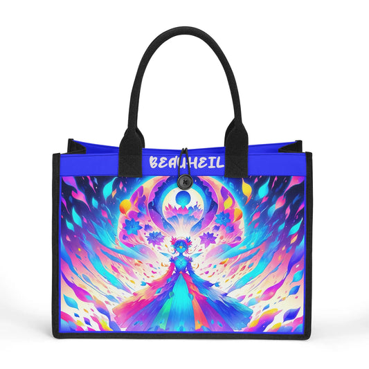 Beauheil  Lunar Blossom Canvas Tote Bag（3 layers）