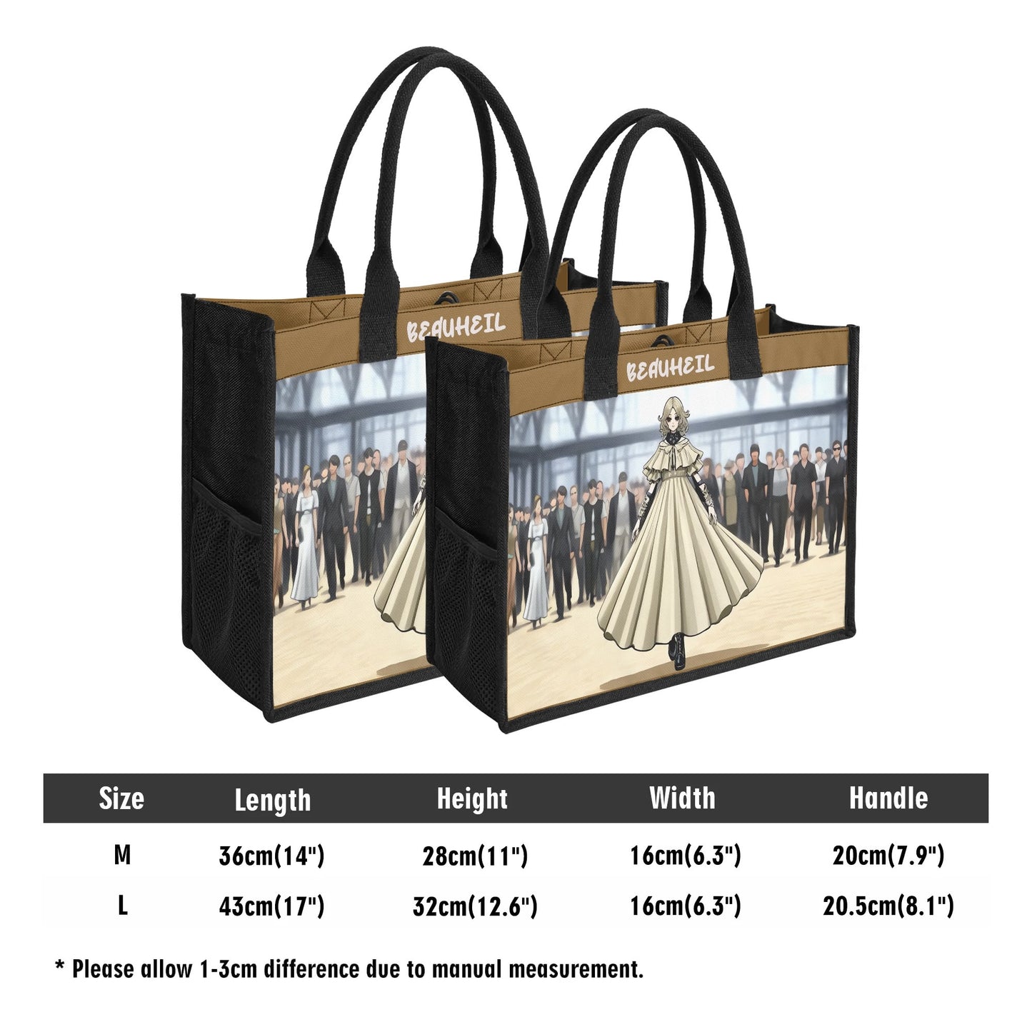 Beauheil Night Princes Canvas Tote Bag（3 layers）