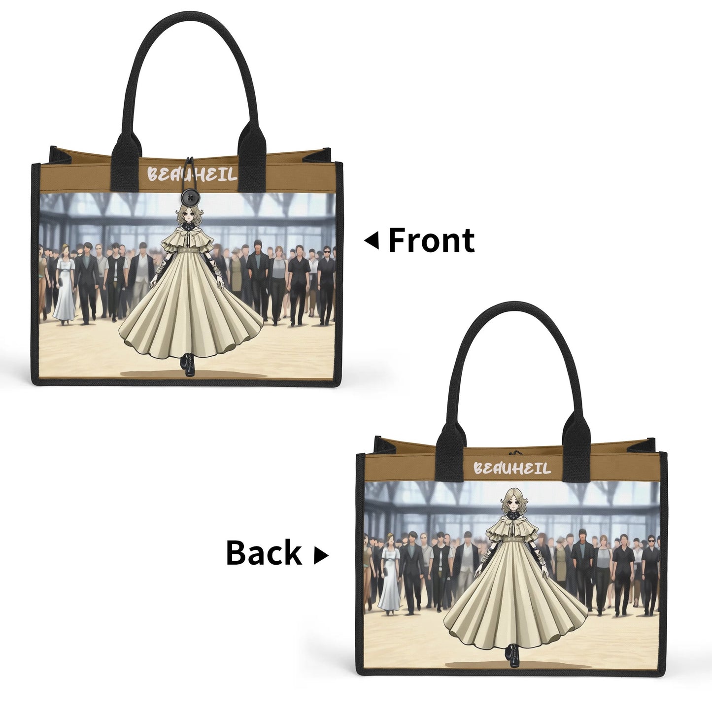 Beauheil Night Princes Canvas Tote Bag（3 layers）