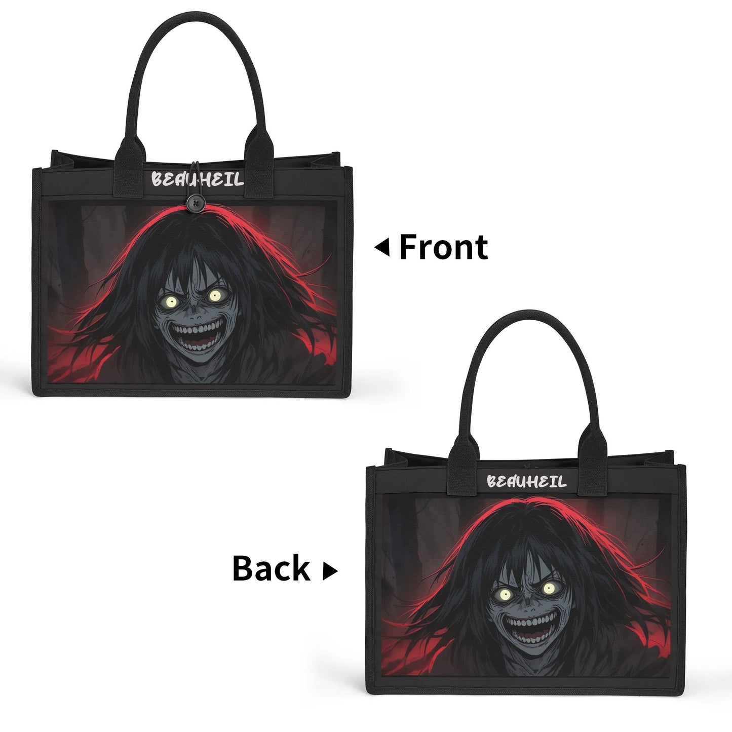 Beauheil Red Nightmare Canvas Tote Bag（3 layers）