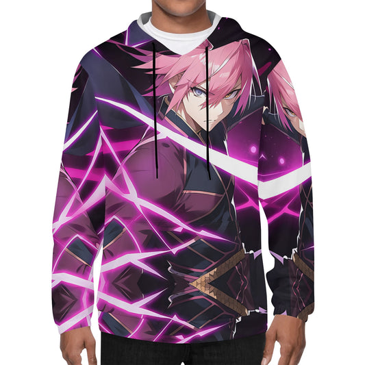 Mens Pink Fury Pullover Hoodie