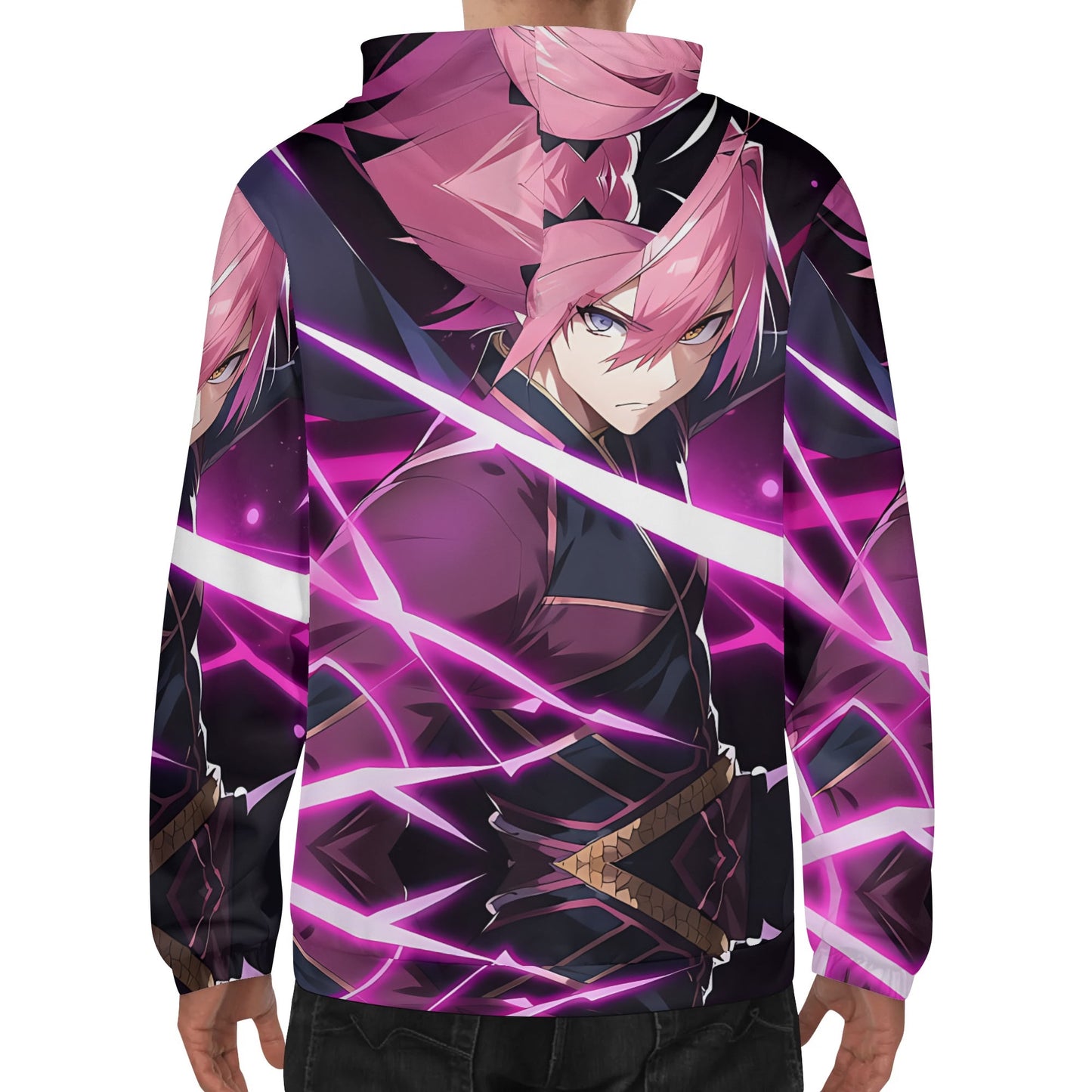 Mens Pink Fury Pullover Hoodie