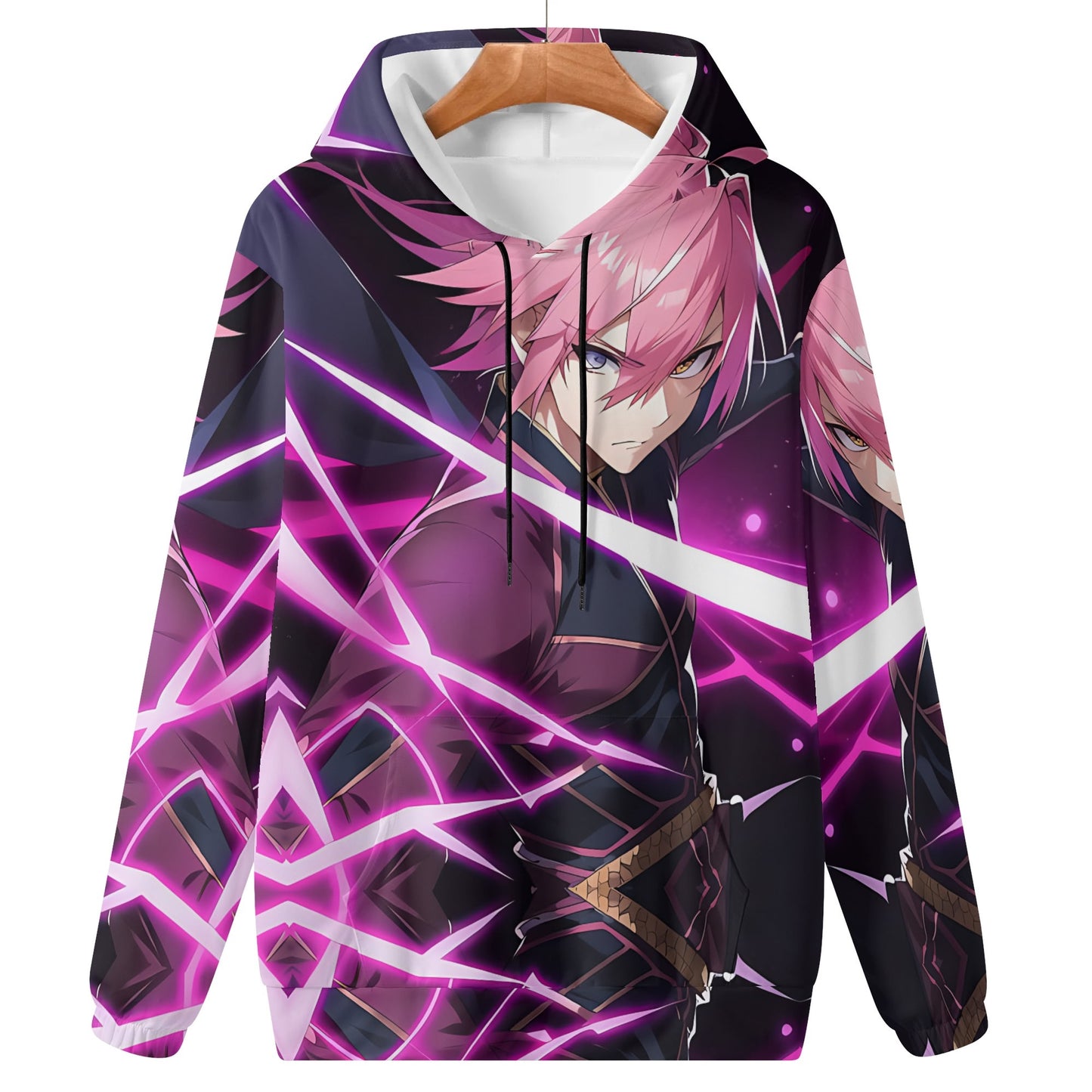 Mens Pink Fury Pullover Hoodie