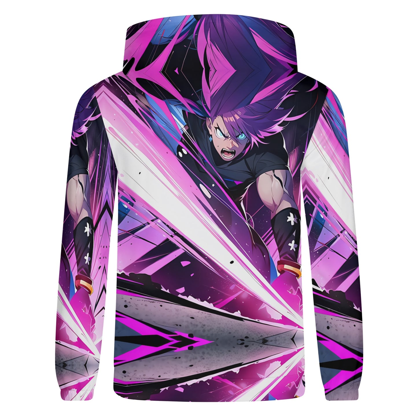 Mens Pink Lighting  All Over Print Hoodie