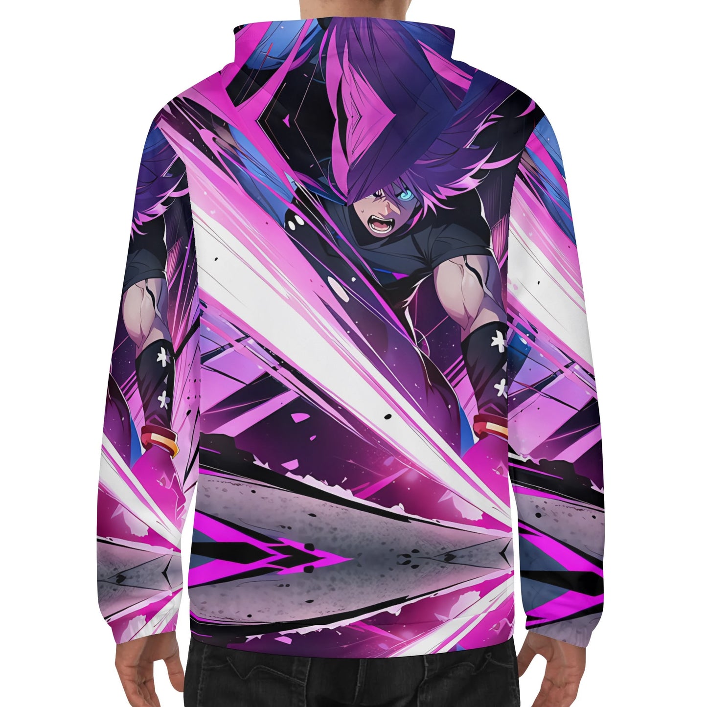 Mens Pink Lighting  All Over Print Hoodie