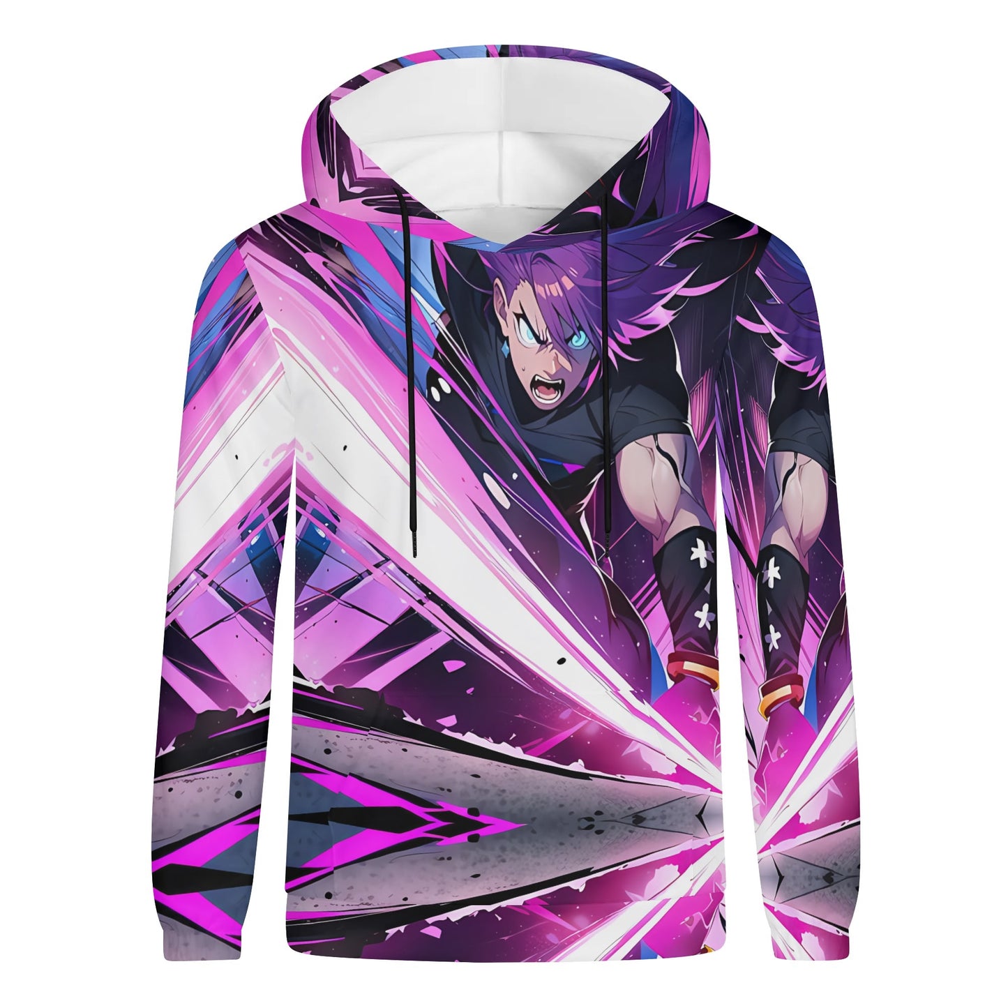 Mens Pink Lighting  All Over Print Hoodie