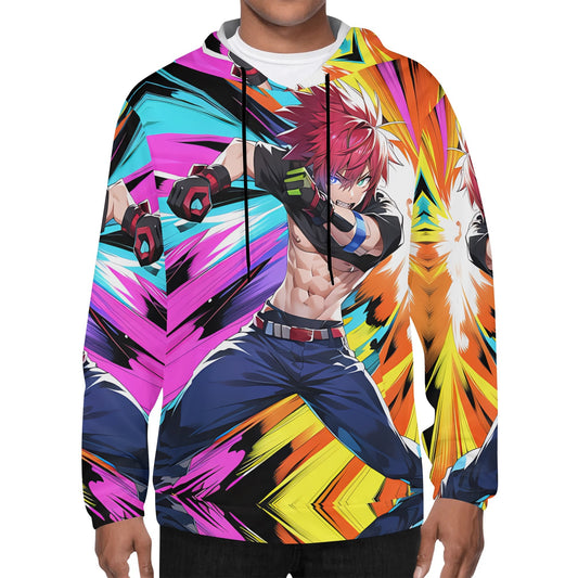 Mens Lightweight All Over Print Hoodie