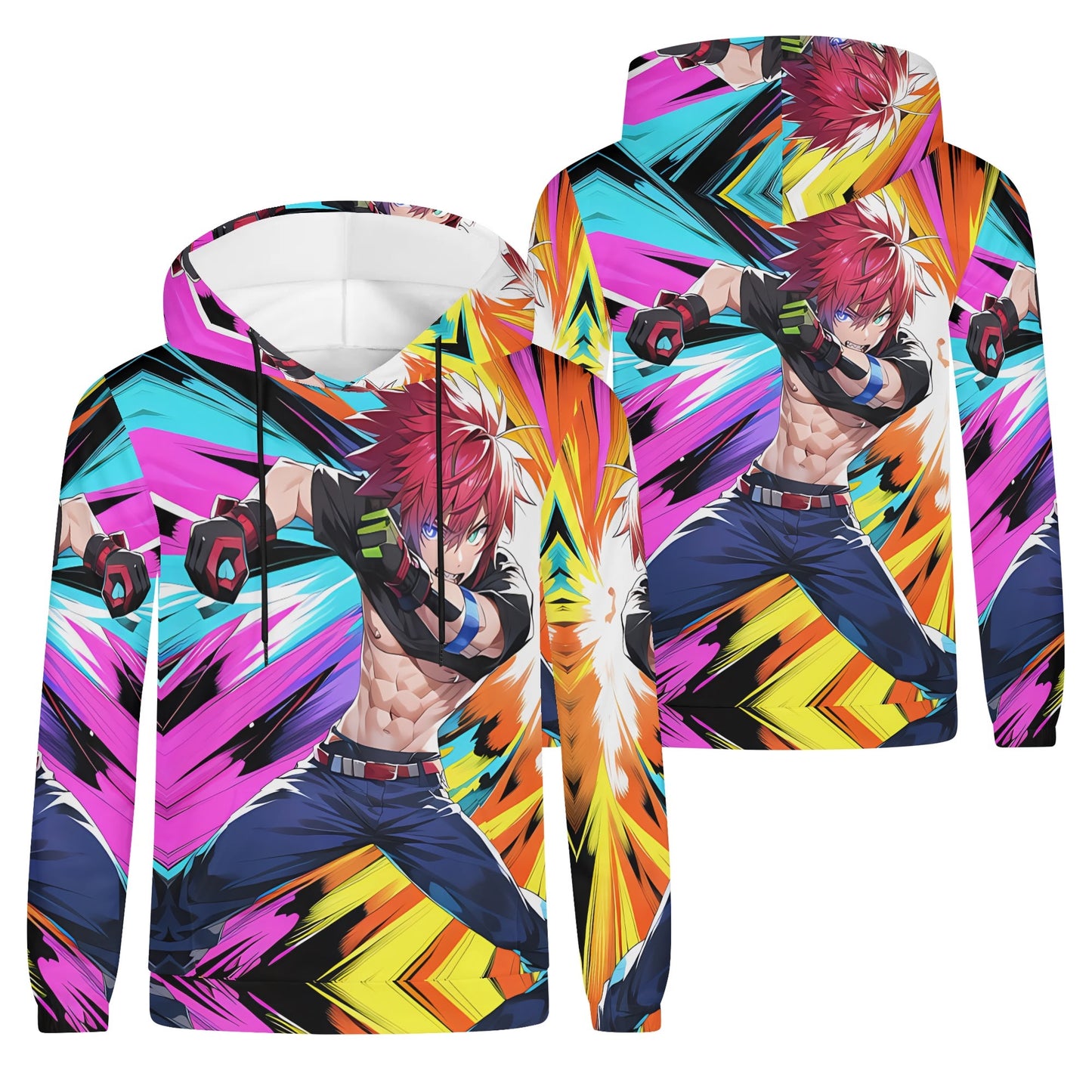 Mens Lightweight All Over Print Hoodie