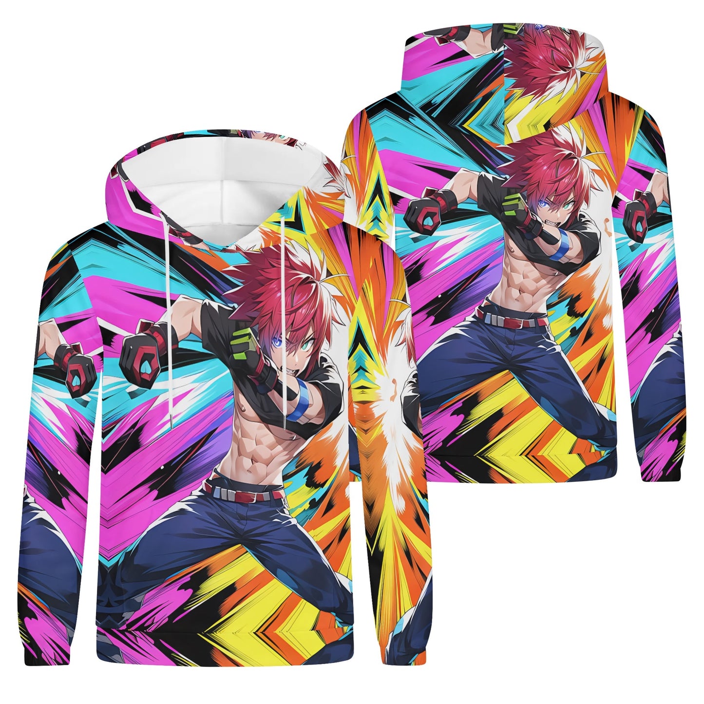 Mens Lightweight All Over Print Hoodie