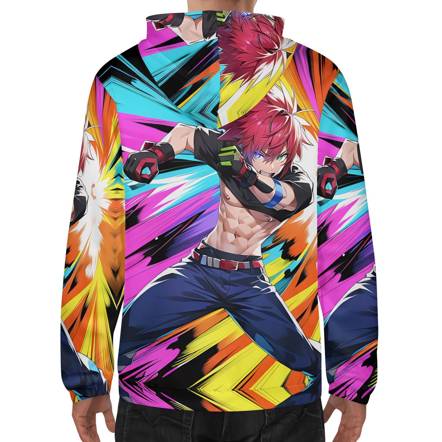 Mens Lightweight All Over Print Hoodie