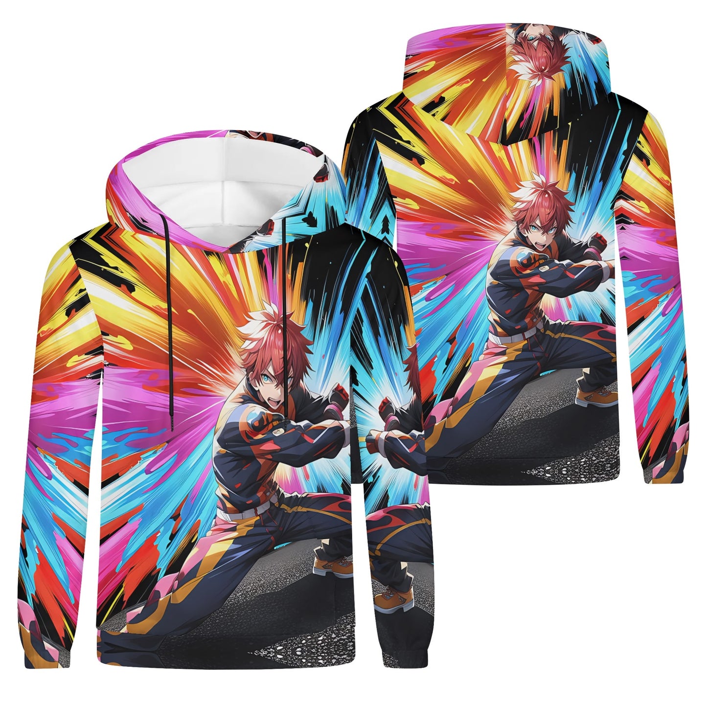 Mens Lightweight All Over Print Hoodie