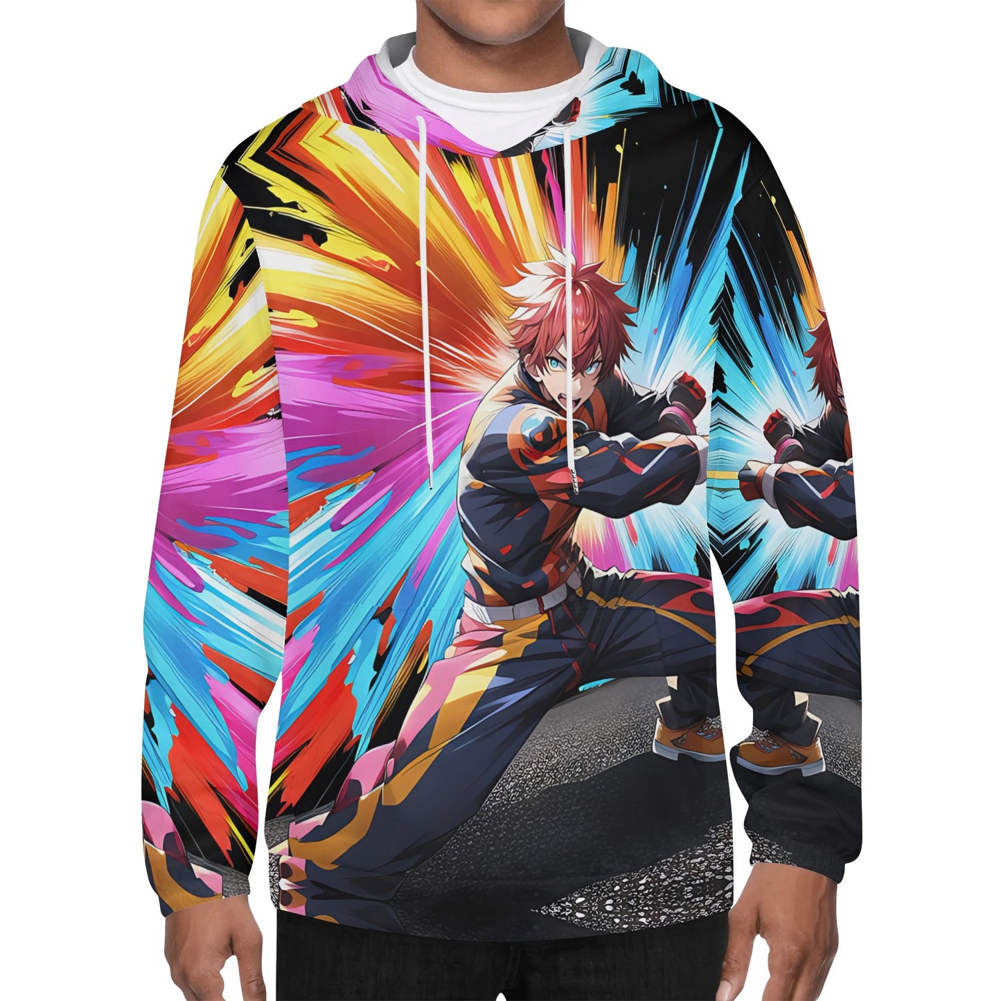 Mens Lightweight All Over Print Hoodie