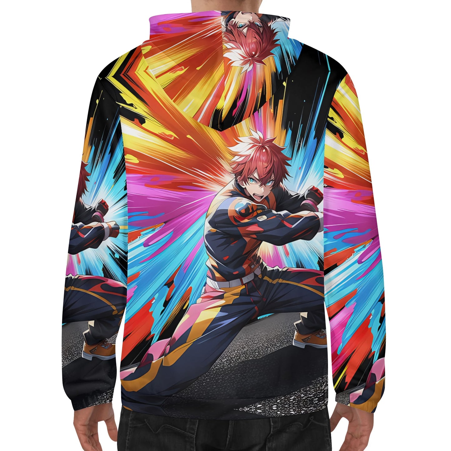 Mens Lightweight All Over Print Hoodie