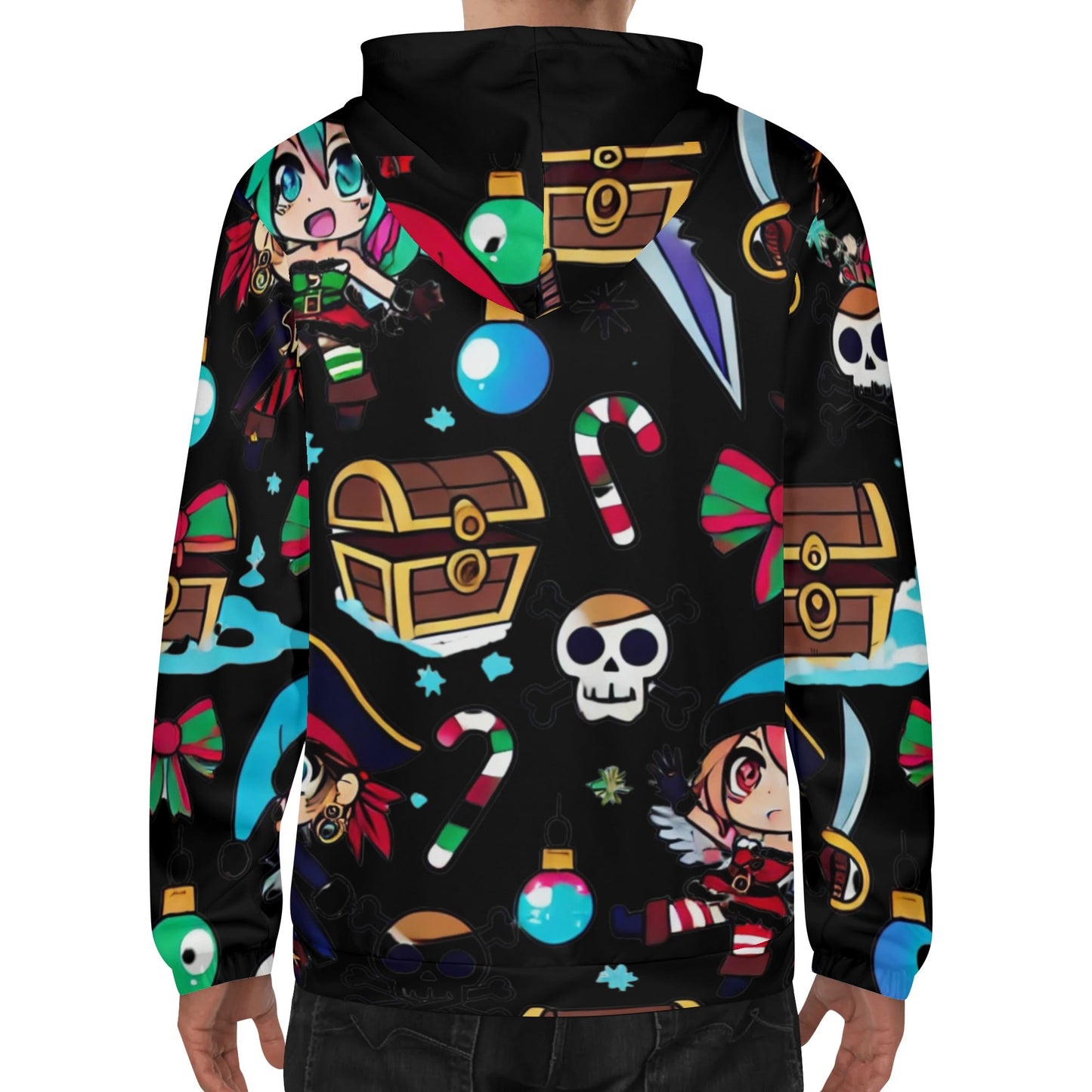 Mens Lightweight All Over Print Hoodie