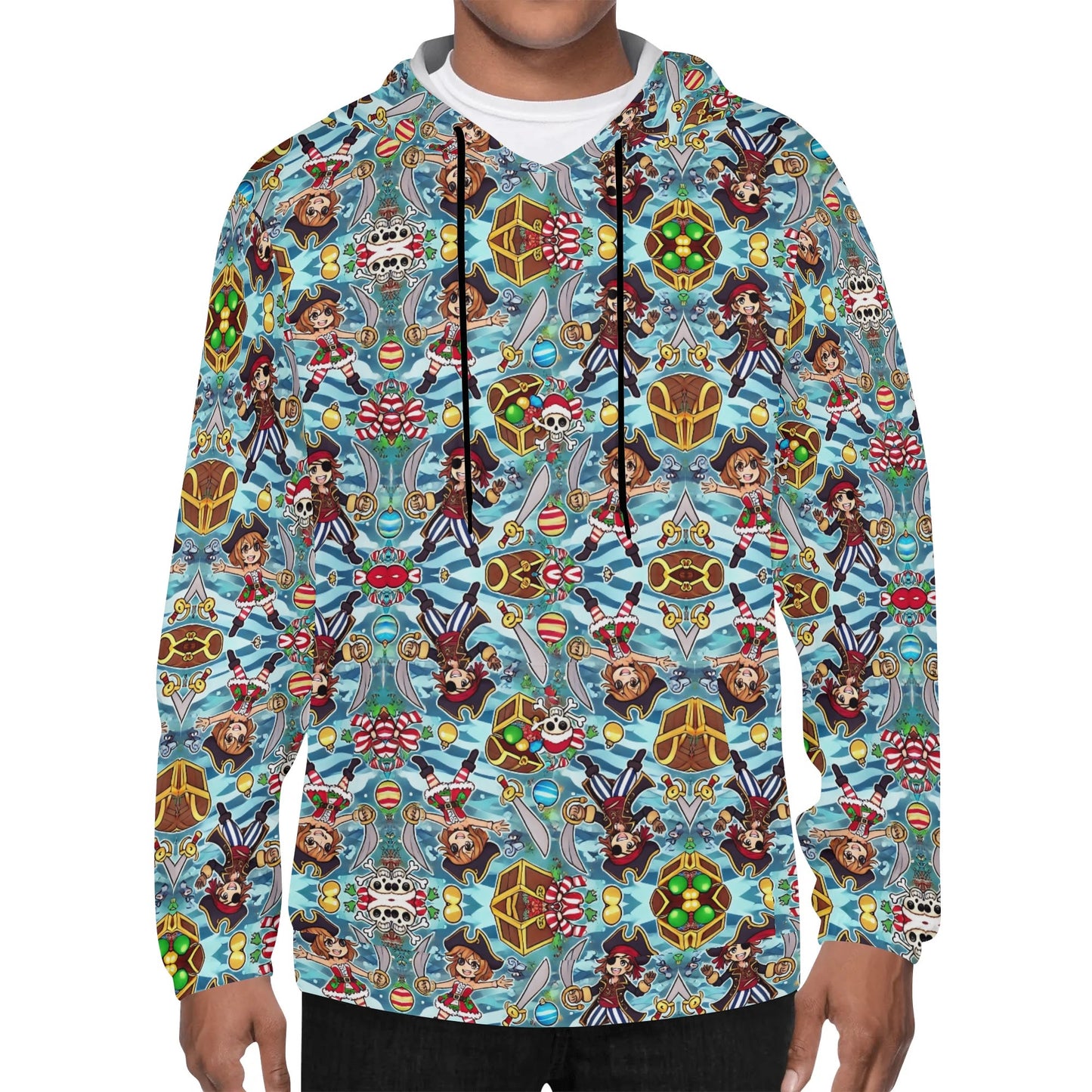 Mens Lightweight All Over Print Hoodie