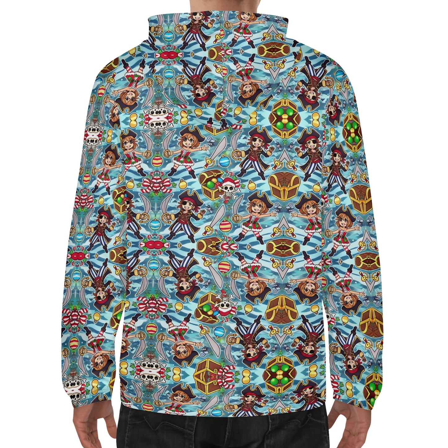 Mens Lightweight All Over Print Hoodie