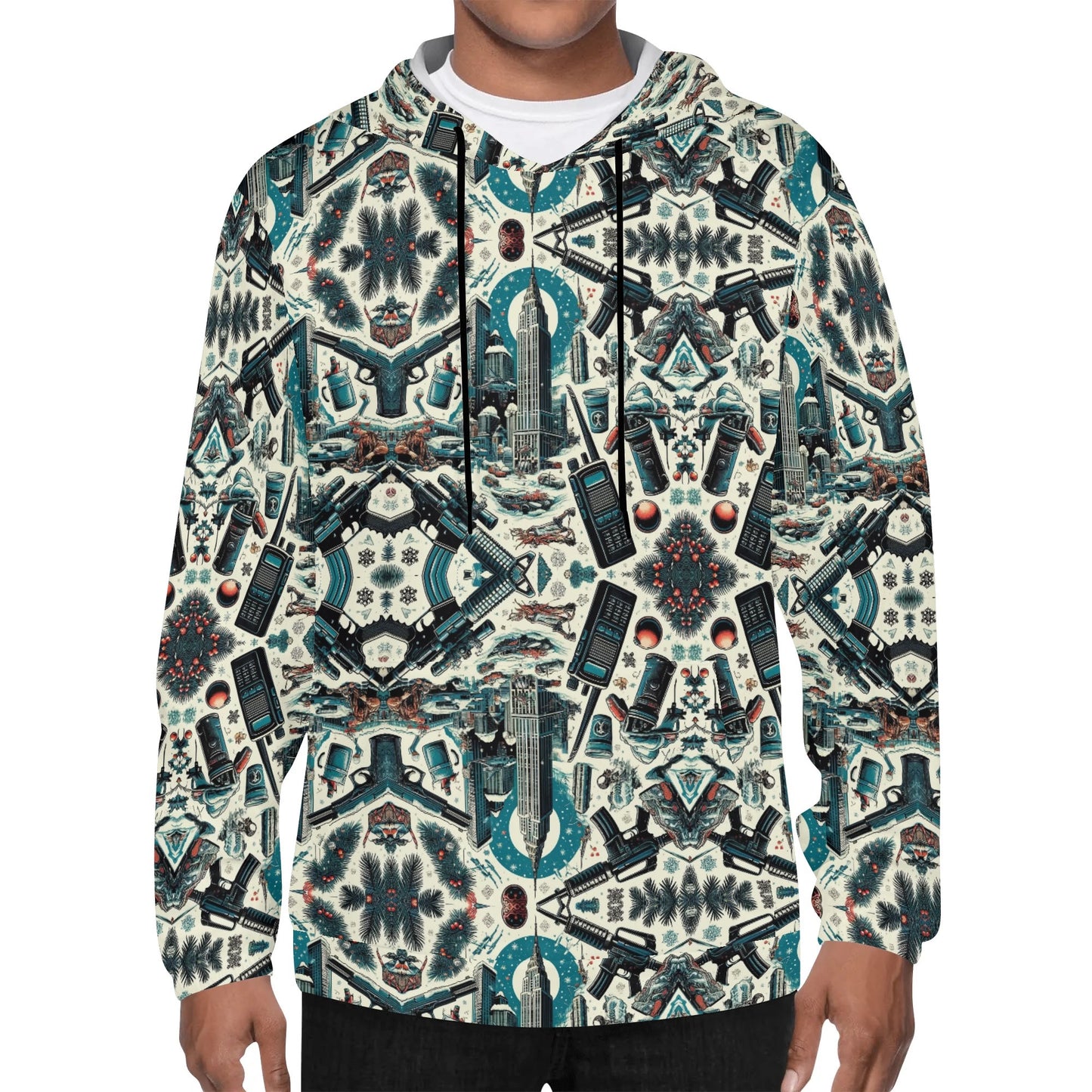 Mens Lightweight All Over Print Hoodie