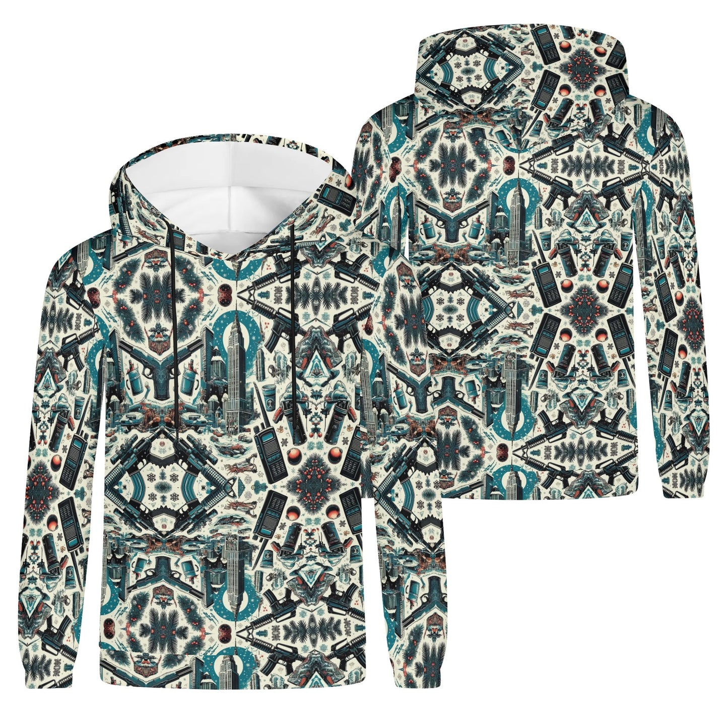 Mens Lightweight All Over Print Hoodie