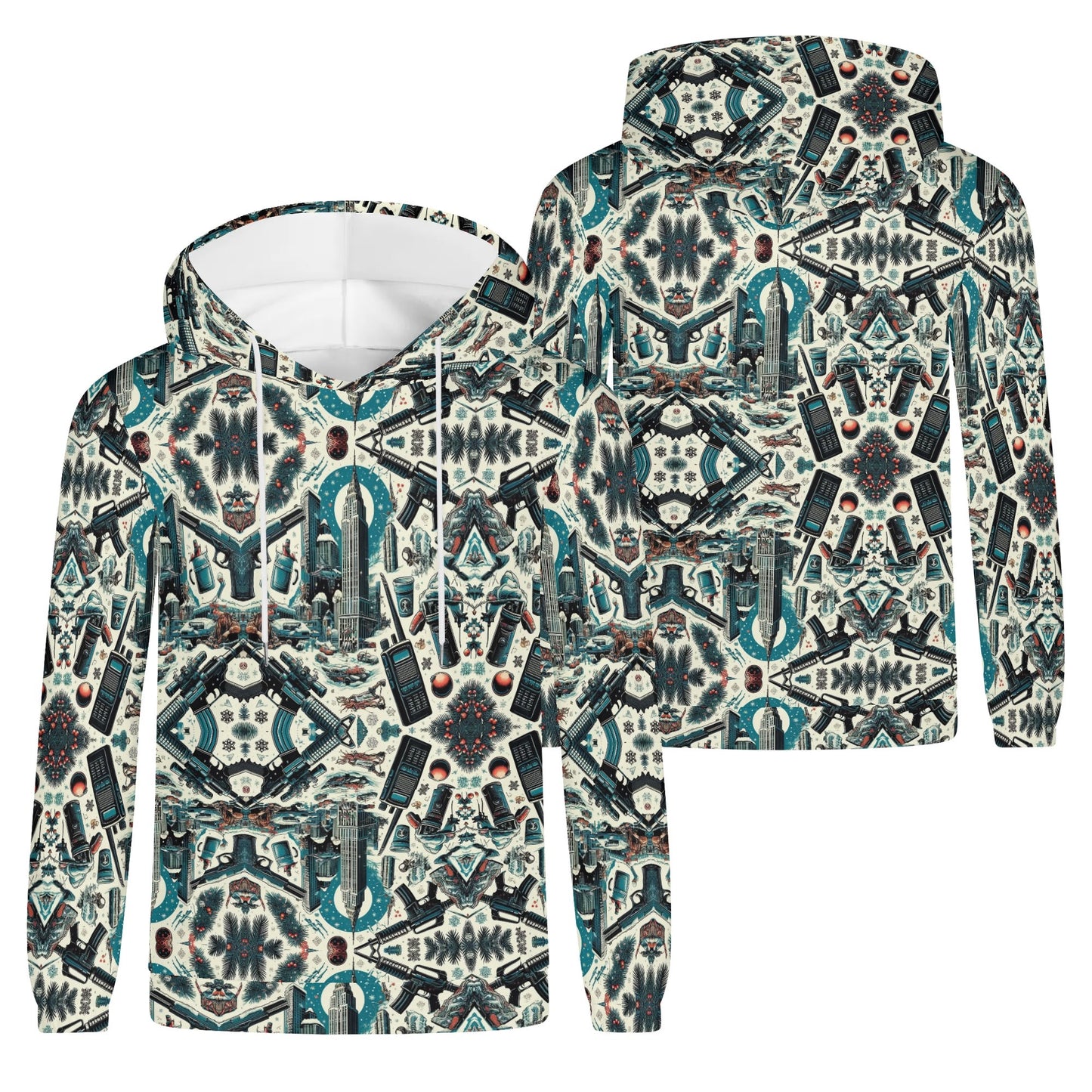 Mens Lightweight All Over Print Hoodie