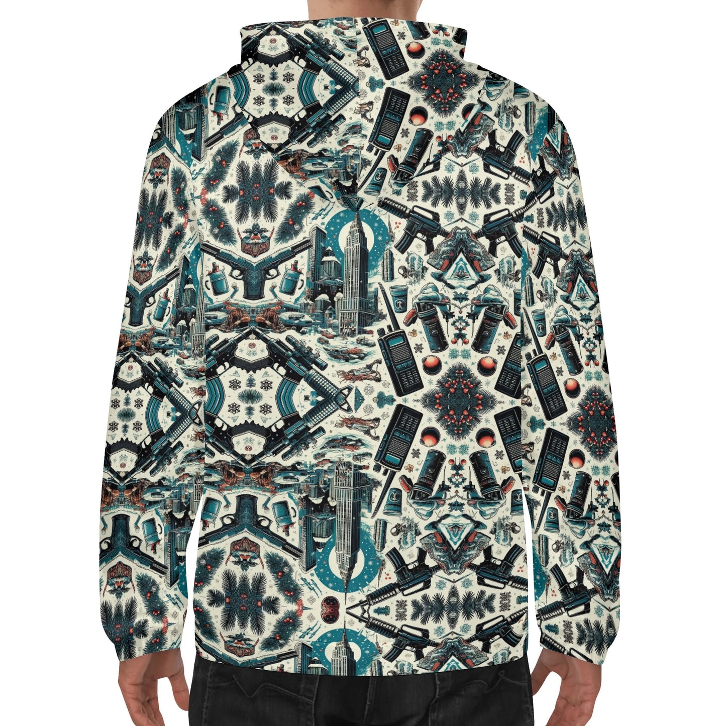 Mens Lightweight All Over Print Hoodie